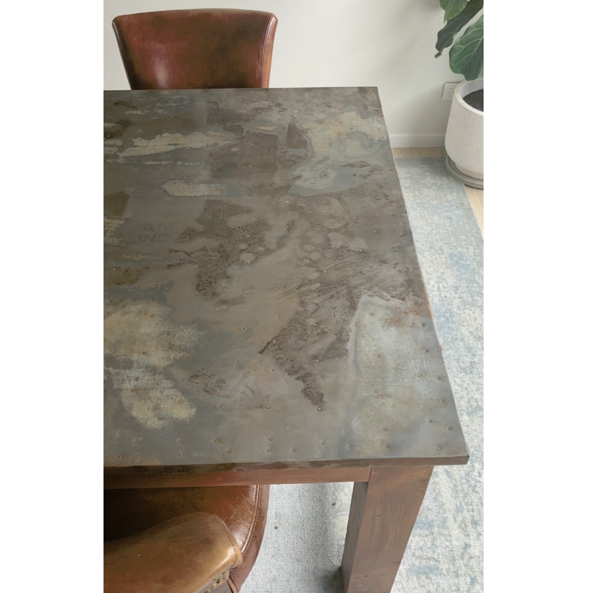 LIVERPOOL ZINC TOP DINING TABLE 240CM