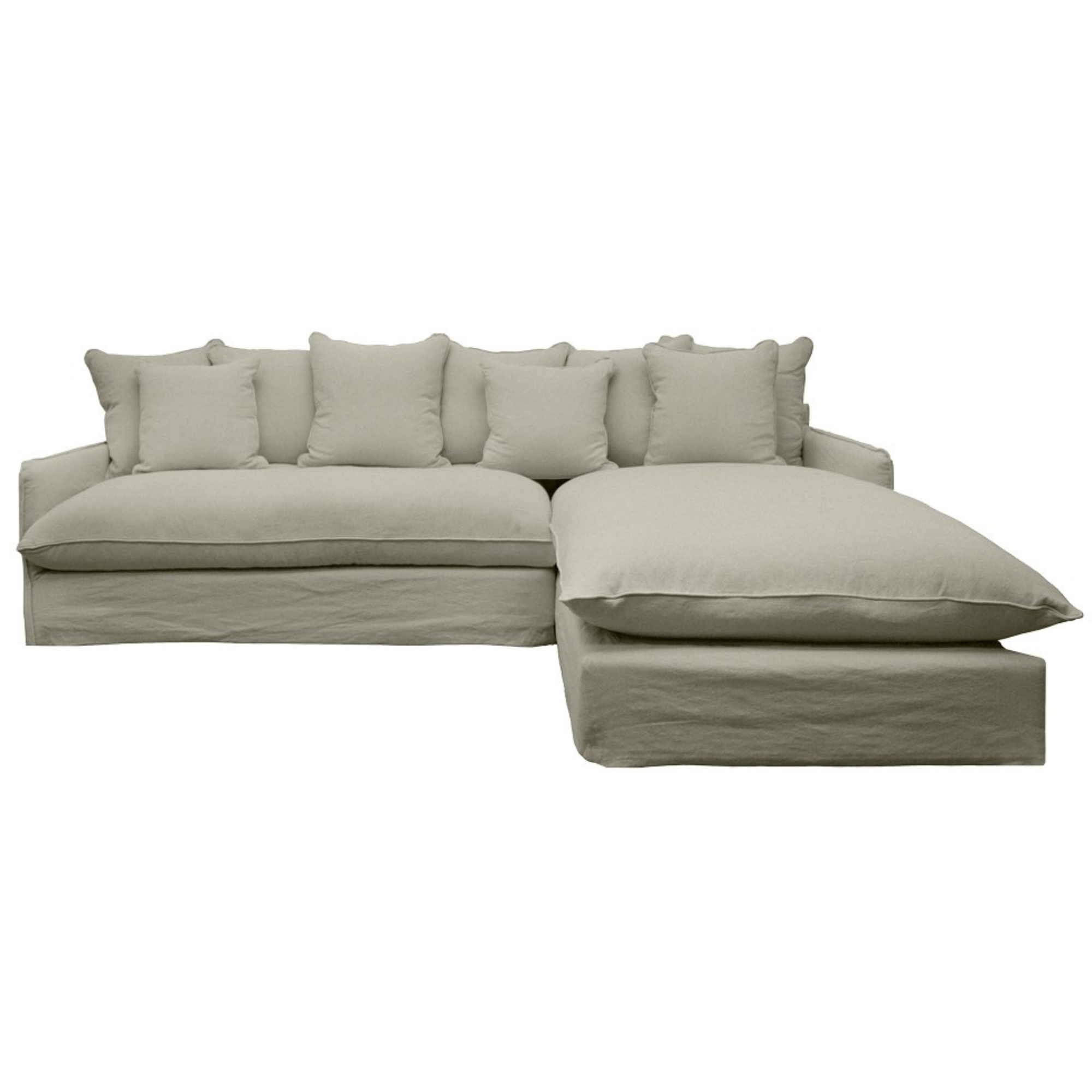 LOTUS SLIPCOVER CHAISE | LEFT OR RIGHT HAND CHAISE | KHAKI