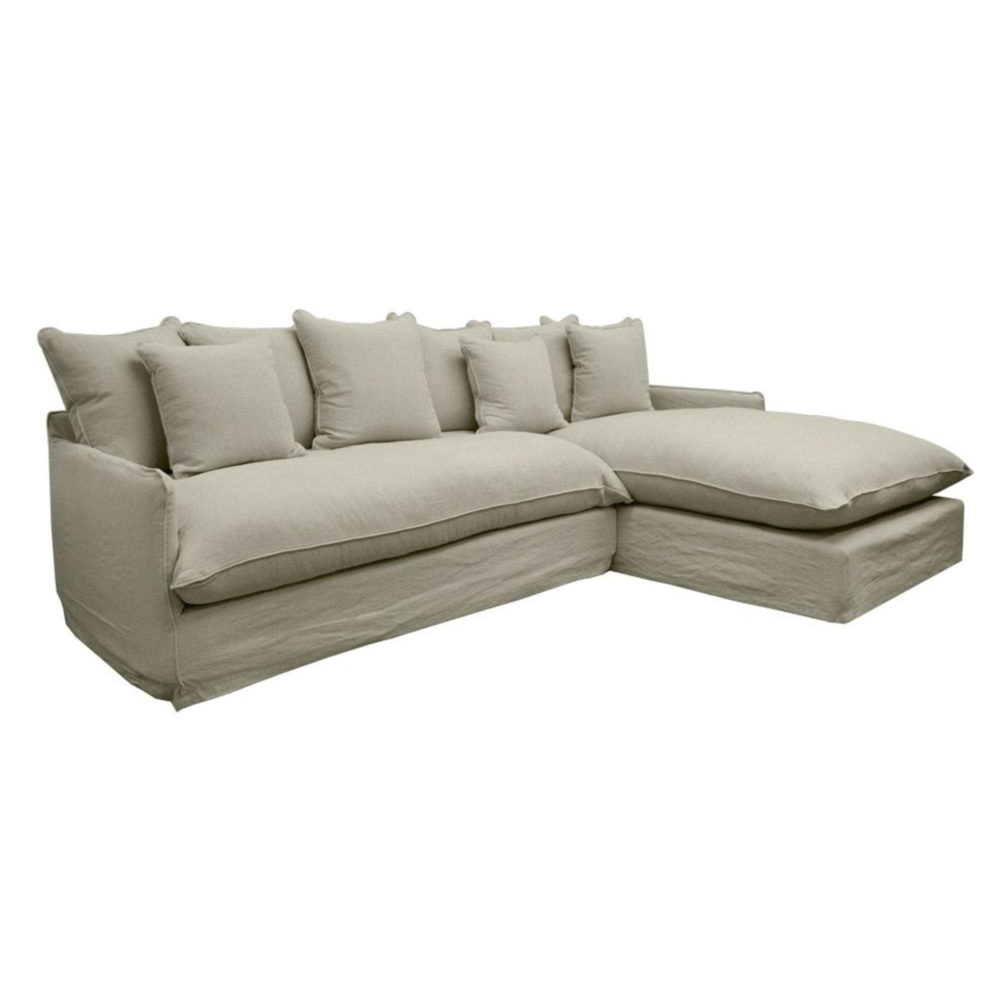 LOTUS SLIPCOVER CHAISE | LEFT OR RIGHT HAND CHAISE | KHAKI