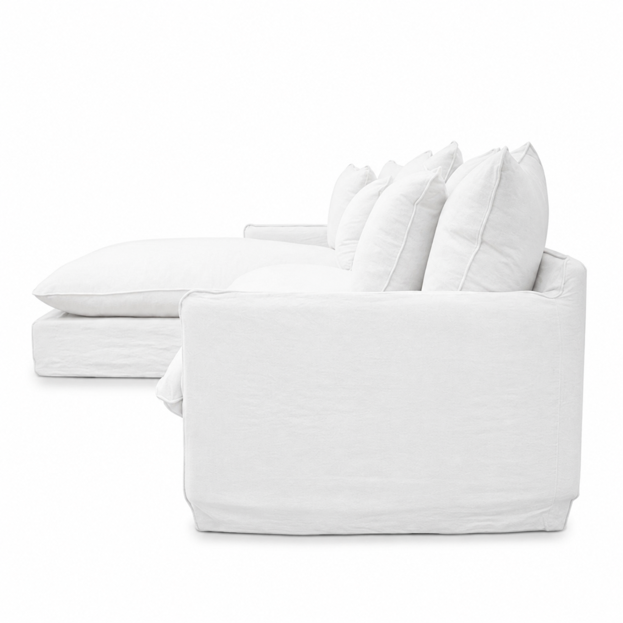 Lotus Slipcover Chaise - Left hand Chaise | White