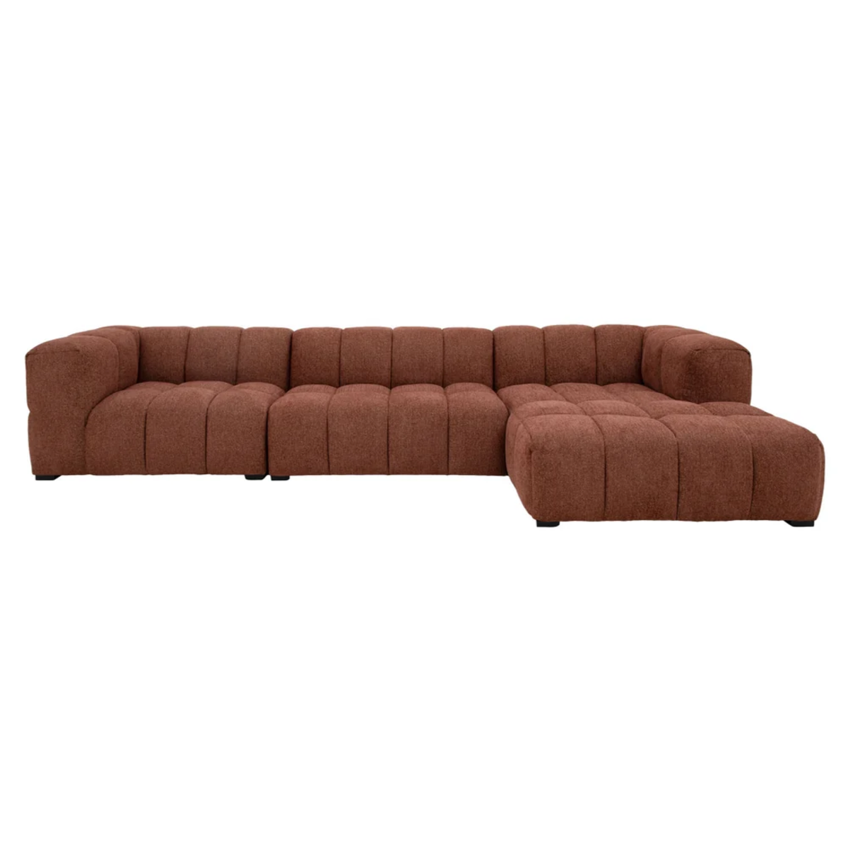 Manhattan 3 Piece RHF Chaise | Burnt Sienna