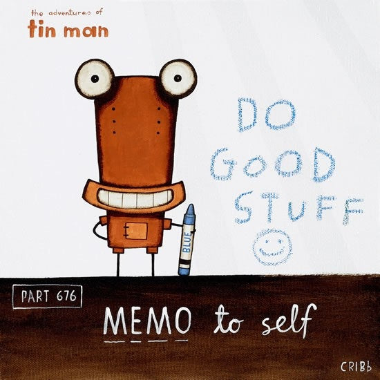 TIN MAN 'MEMO TO SELF' | BOX FRAME READY TO HANG | TONY CRIBB | NZ MADE