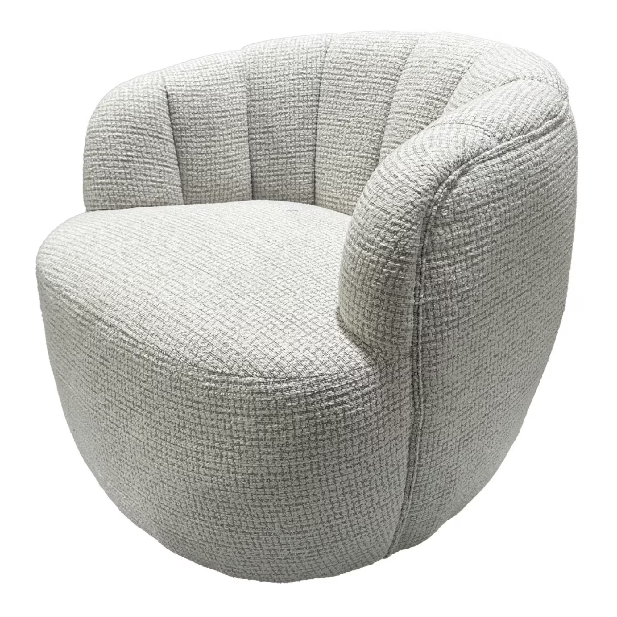 Millie Swivel Accent Chair | White & Taupe