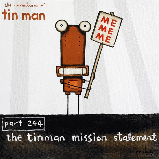 TIN MAN 'MISSION STATEMENT' | BOX FRAME READY TO HANG | TONY CRIBB | NZ MADE
