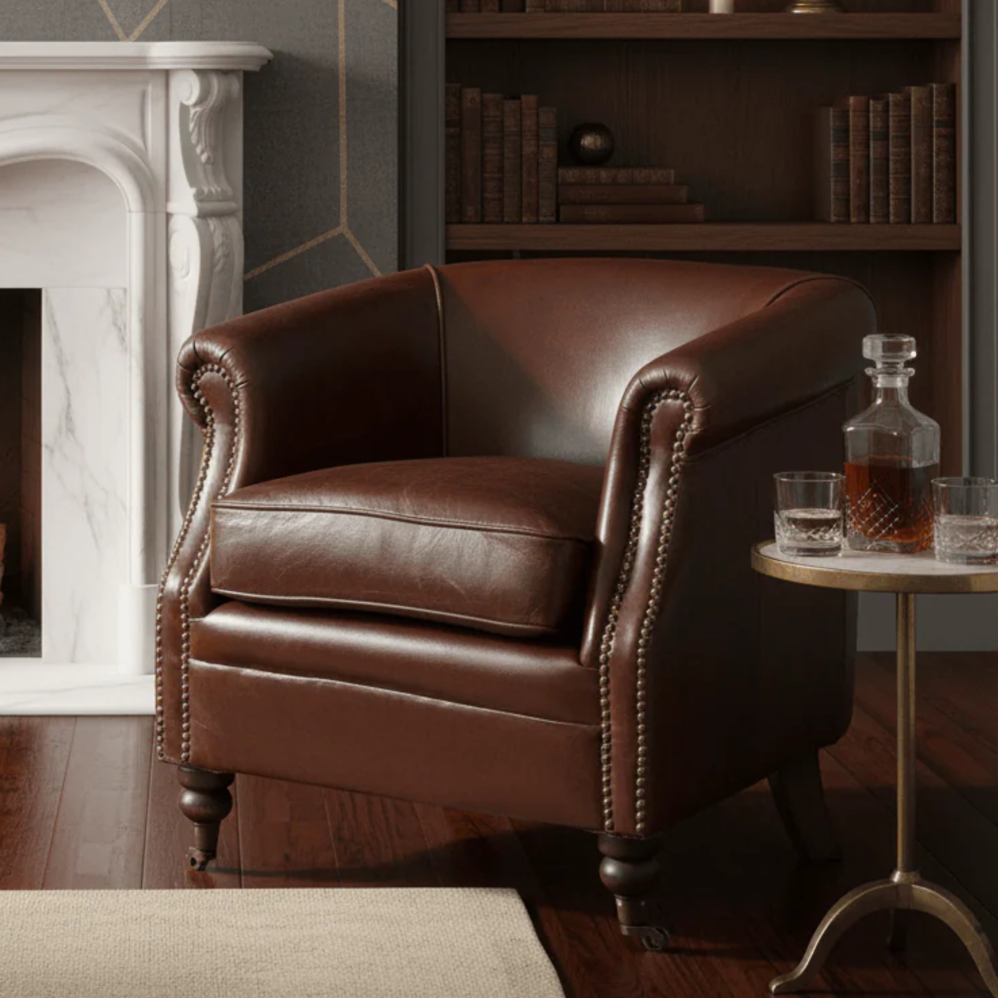 Mossberg Tub Chair | Vintage Cigar Leather