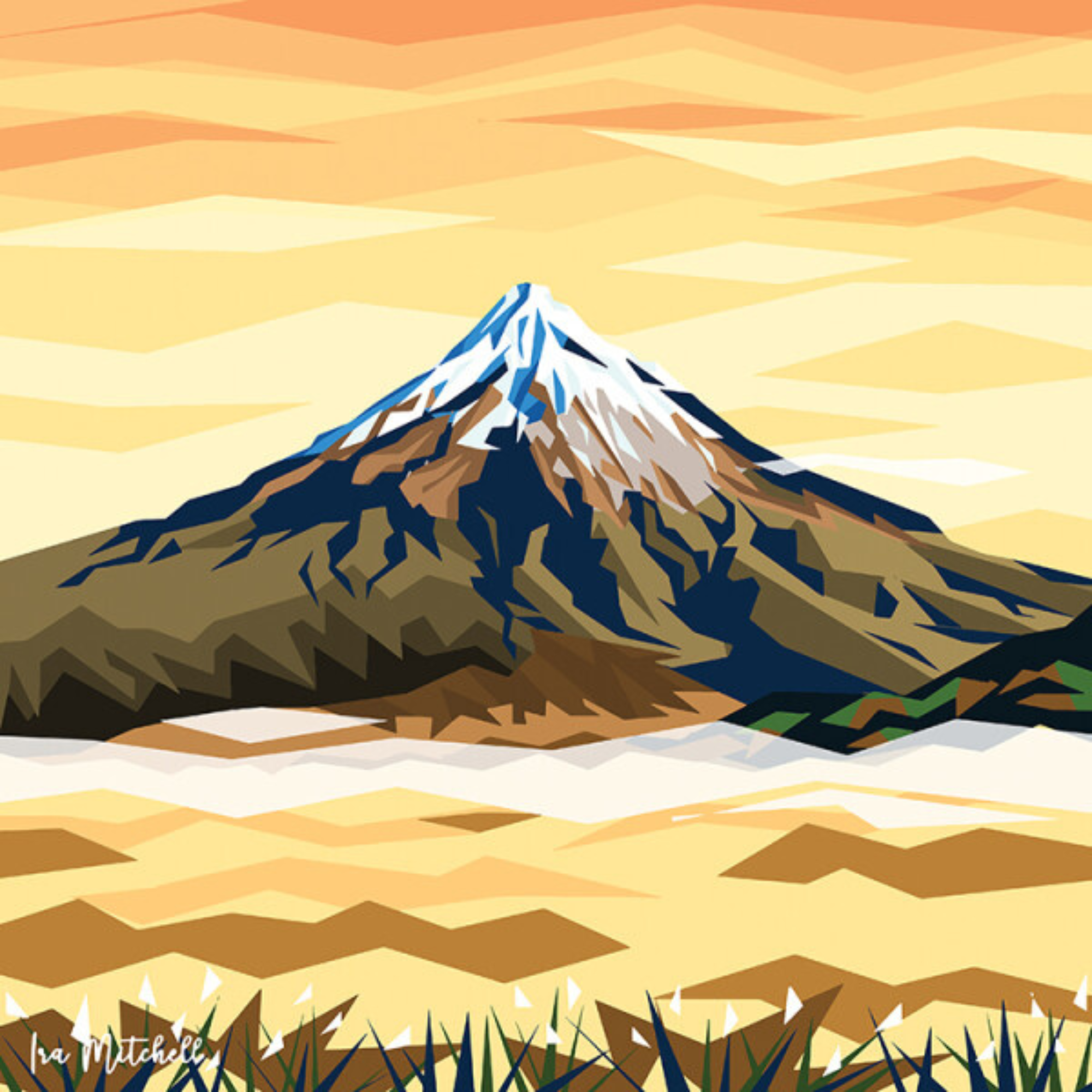 MT TARANAKI SUNRISE | CANVAS STRETCHED READY TO HANG | IRA MITCHELL  | NZ MADE