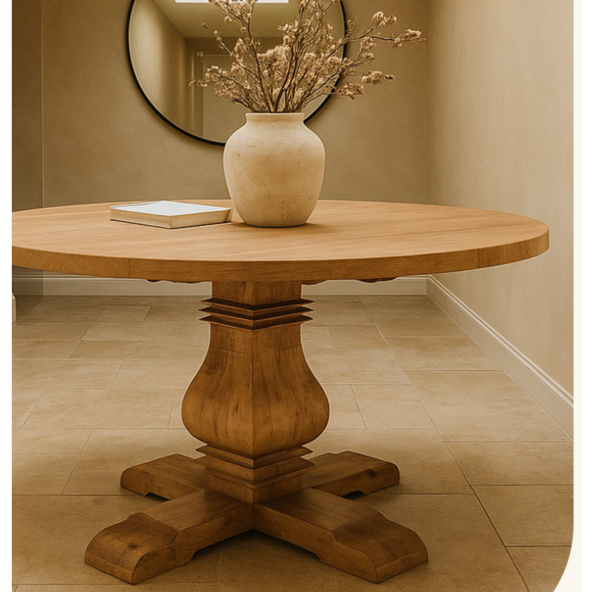 MULHOUSE ELM ROUND 120 DINING TABLE