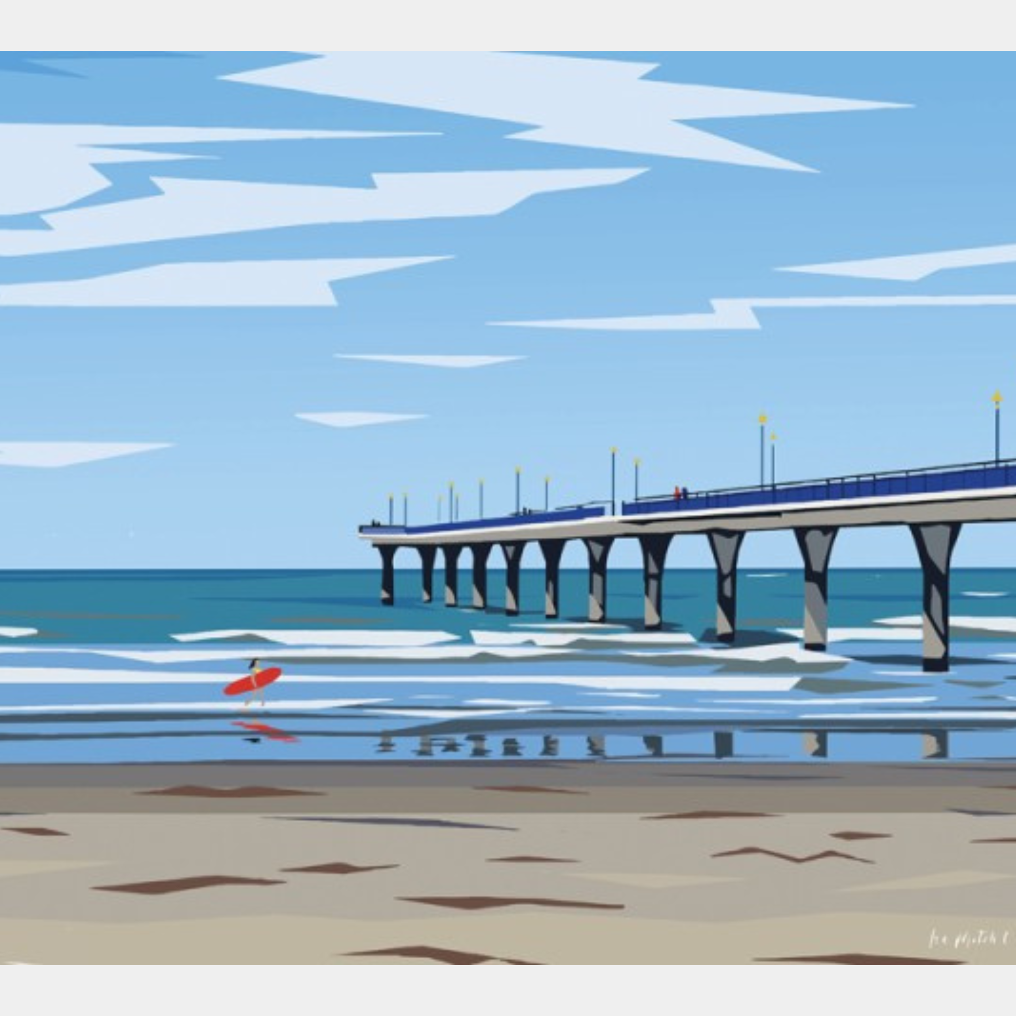 NEW BRIGHTON BEACH | CANVAS STRETCHED READY TO HANG | IRA MITCHELL  | NZ MADE