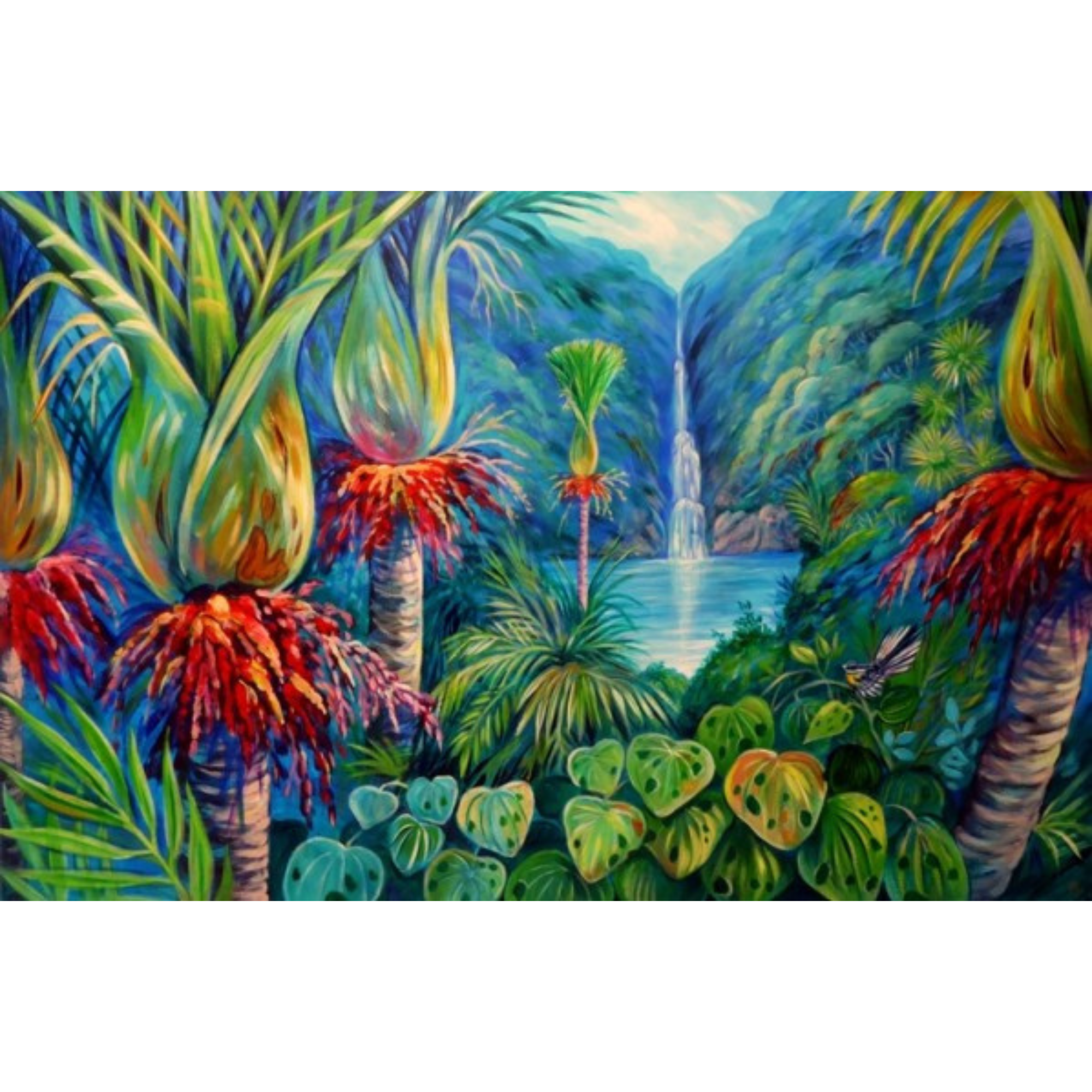 NIKAU WATERFALL | CANVAS READY TO HANG | IRINA VELMAN | NZ MADE