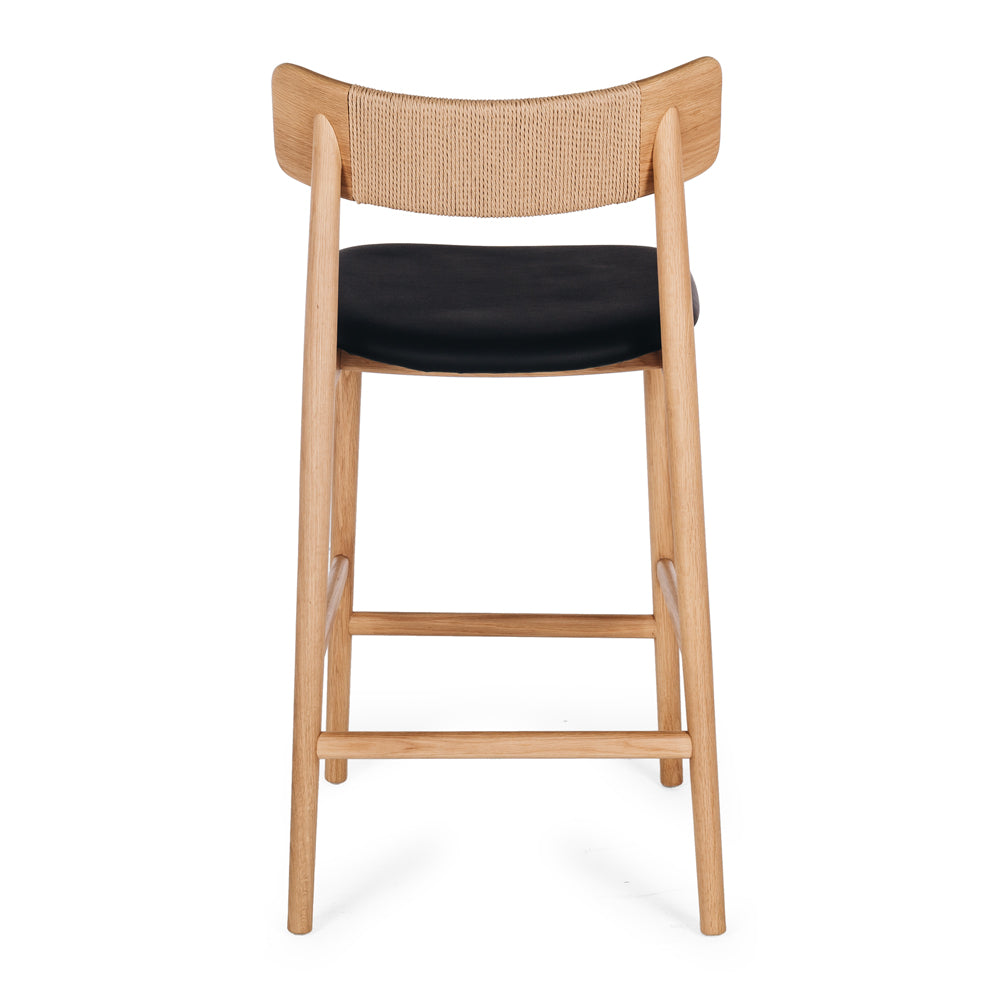 NILES BAR CHAIR | NATURAL OR BLACK OAK | PU SEAT