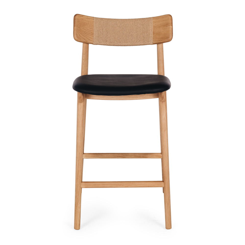 NILES BAR CHAIR | NATURAL OR BLACK OAK | PU SEAT