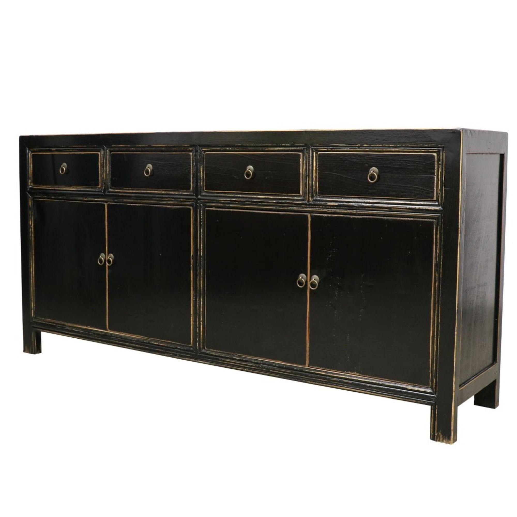 ORIENTAL PAINTED 4 DOOR SIDEBOARD