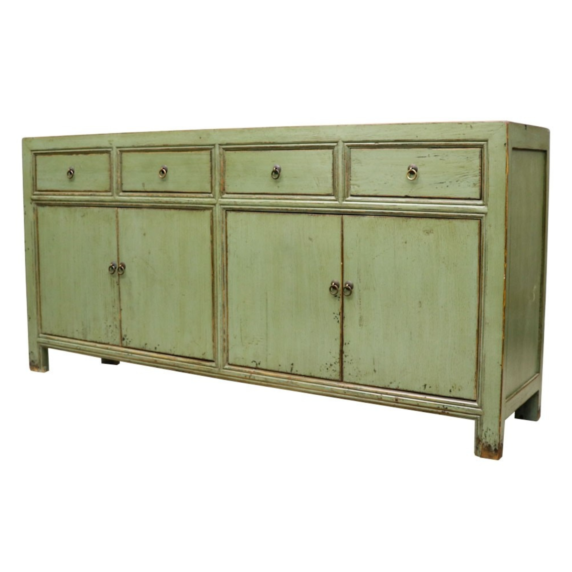 ORIENTAL PAINTED 4 DOOR SIDEBOARD