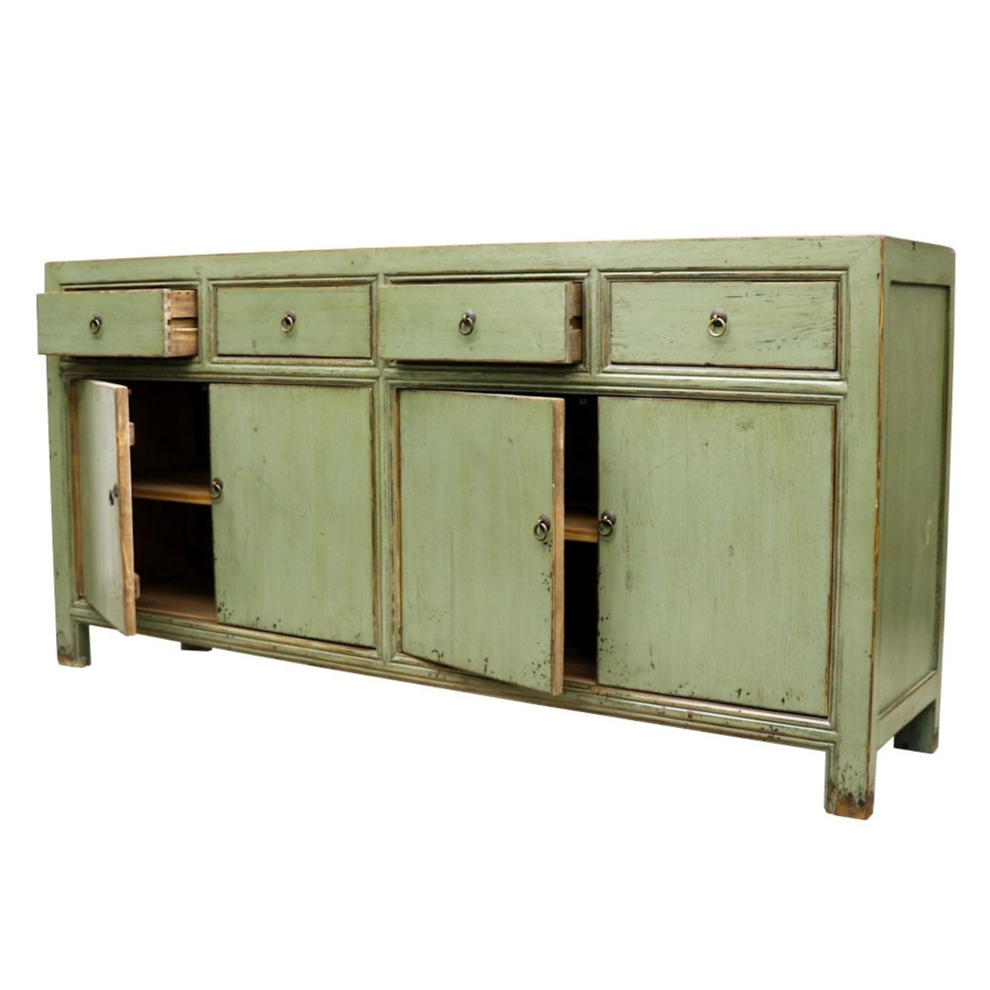 ORIENTAL PAINTED 4 DOOR SIDEBOARD