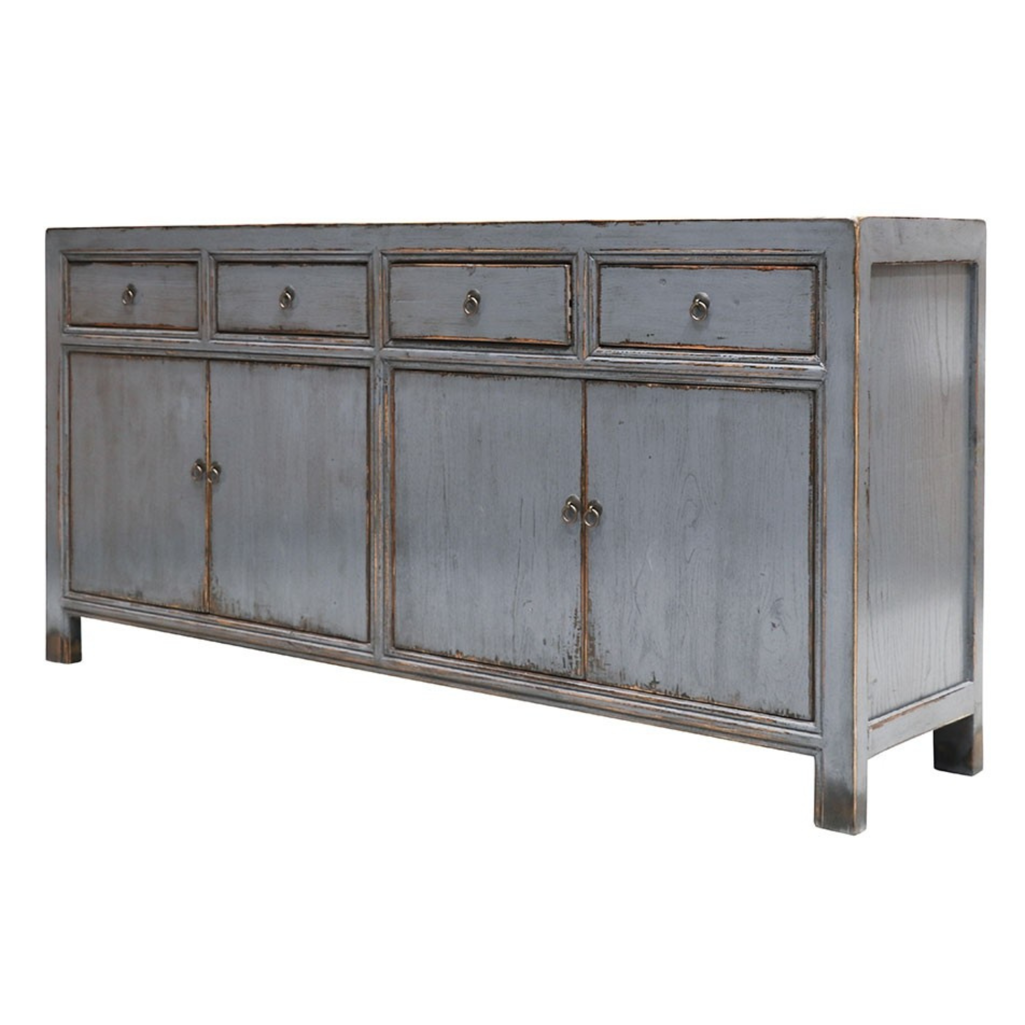 ORIENTAL PAINTED 4 DOOR SIDEBOARD