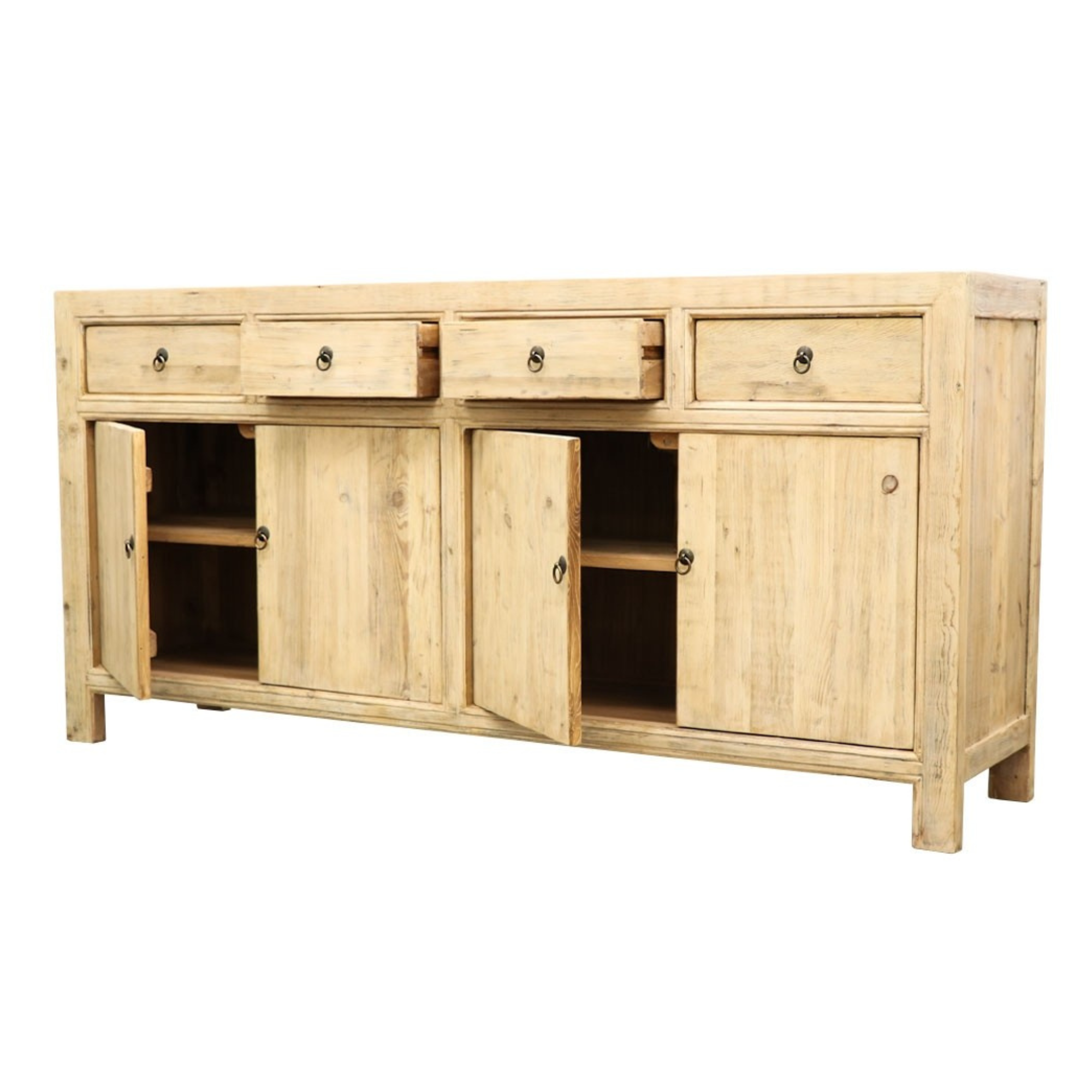 ORIENTAL PAINTED 4 DOOR SIDEBOARD