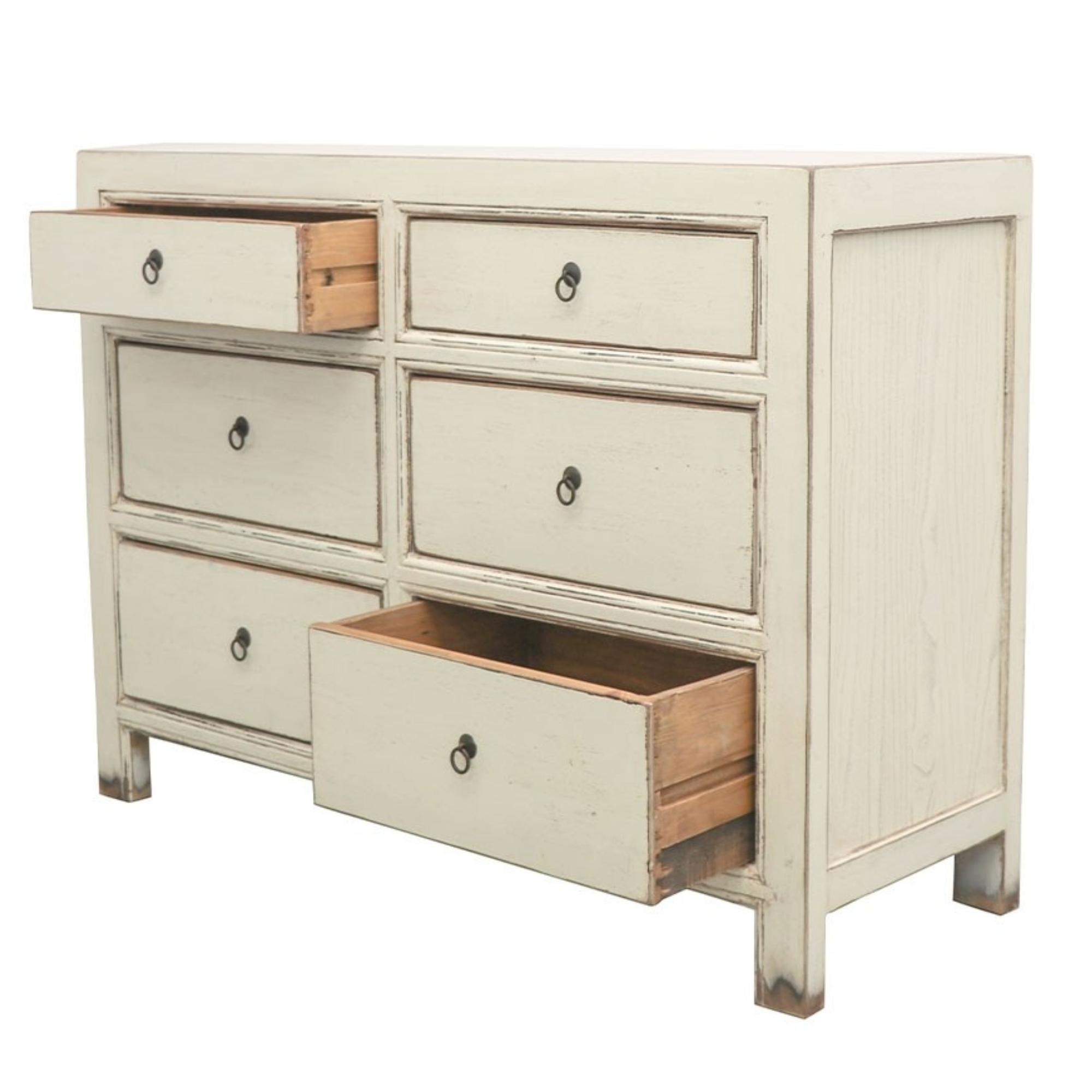 ORIENTAL PAINTED 6 DRAWER DRESSER