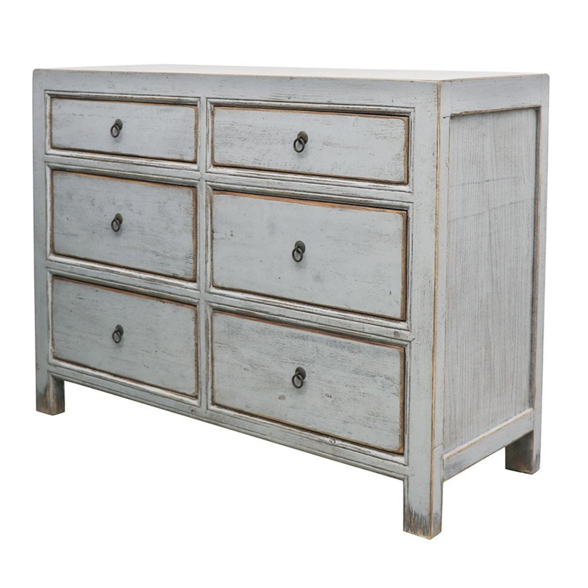 ORIENTAL PAINTED 6 DRAWER DRESSER