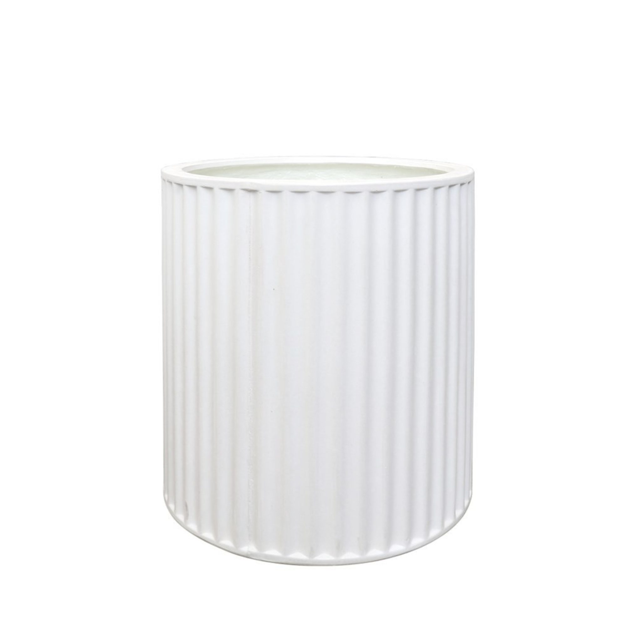 PIAKO RIBBED CYLINDER PLANTER | 3 SIZES | BLACK, WHITE OR WEATHERED CEMENT