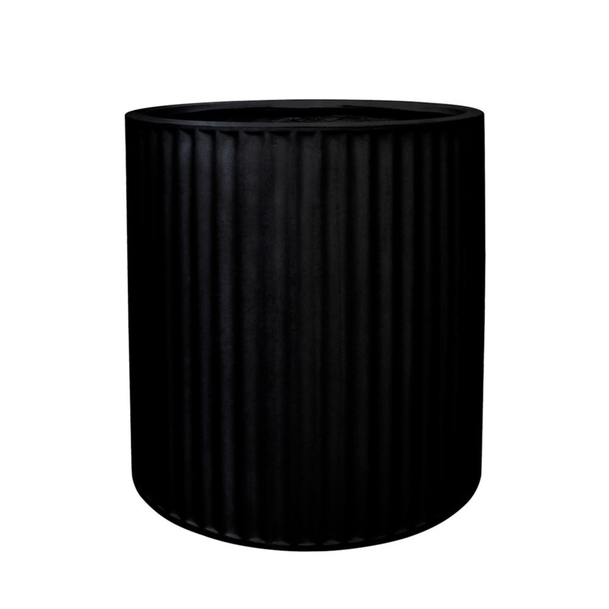PIAKO RIBBED CYLINDER PLANTER | 3 SIZES | BLACK, WHITE OR WEATHERED CEMENT