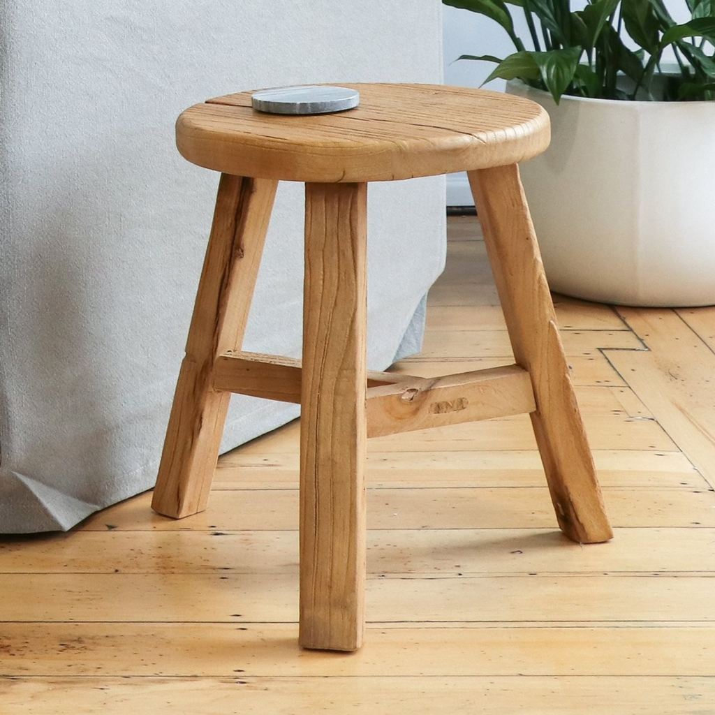 Parq Round Stool - Natural | Best Furniture Shop