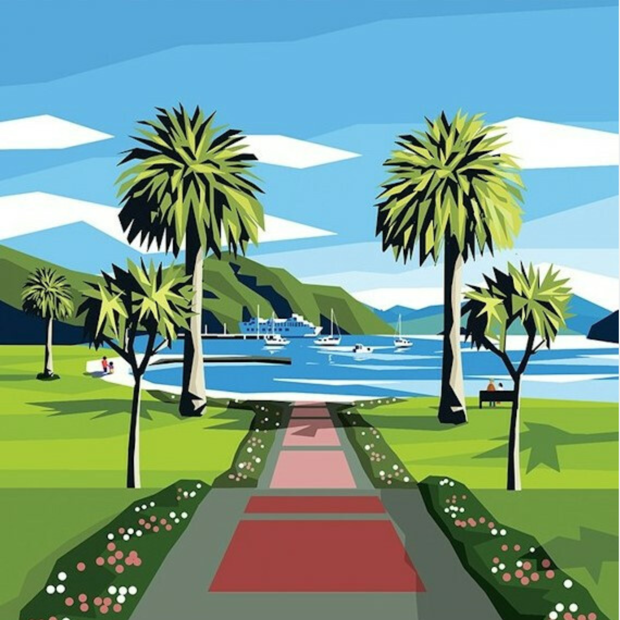 PICTON WALKWAY | CANVAS STRETCHED READY TO HANG | IRA MITCHELL  | NZ MADE