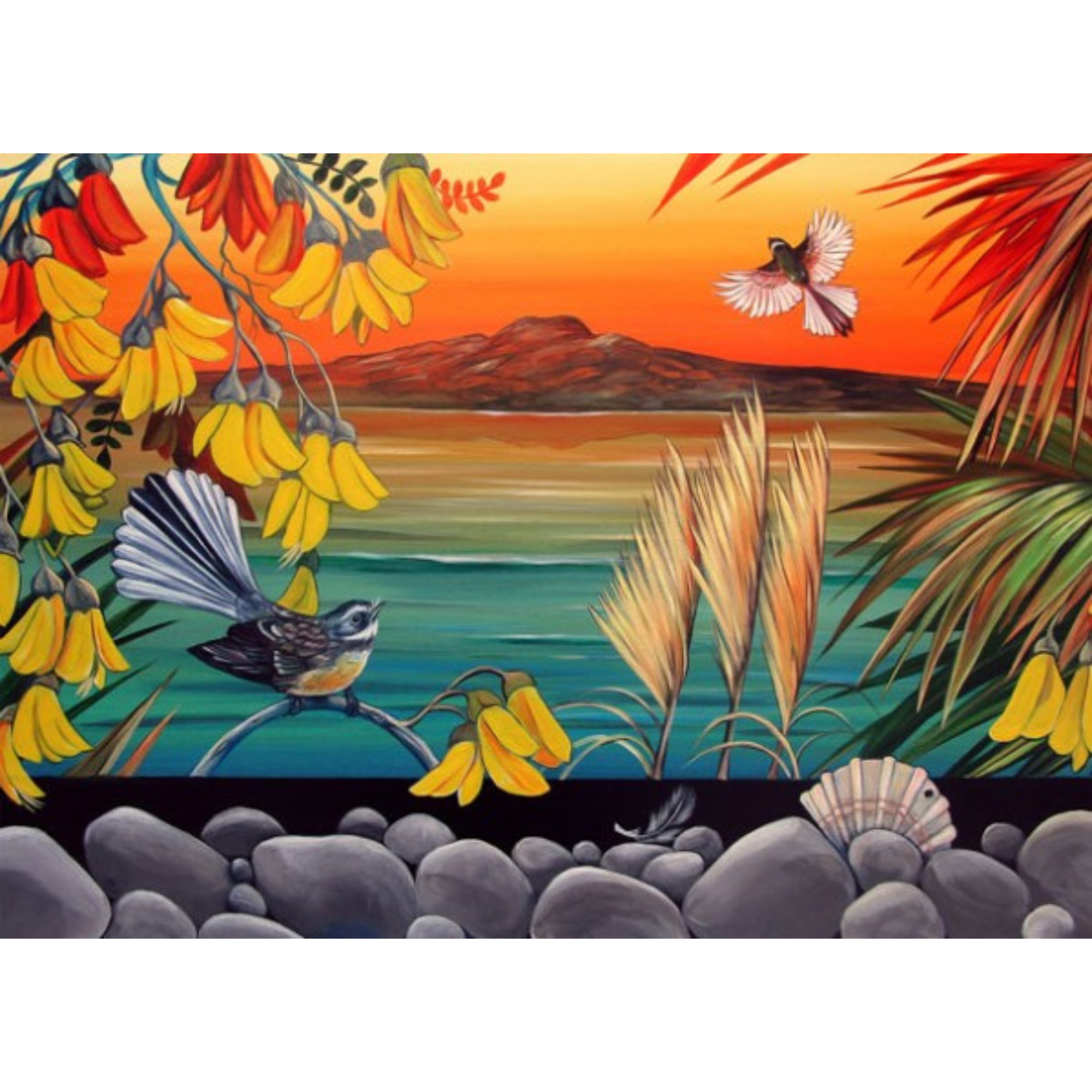 RANGITOTO SUNSET | CANVAS READY TO HANG | IRINA VELMAN | NZ MADE