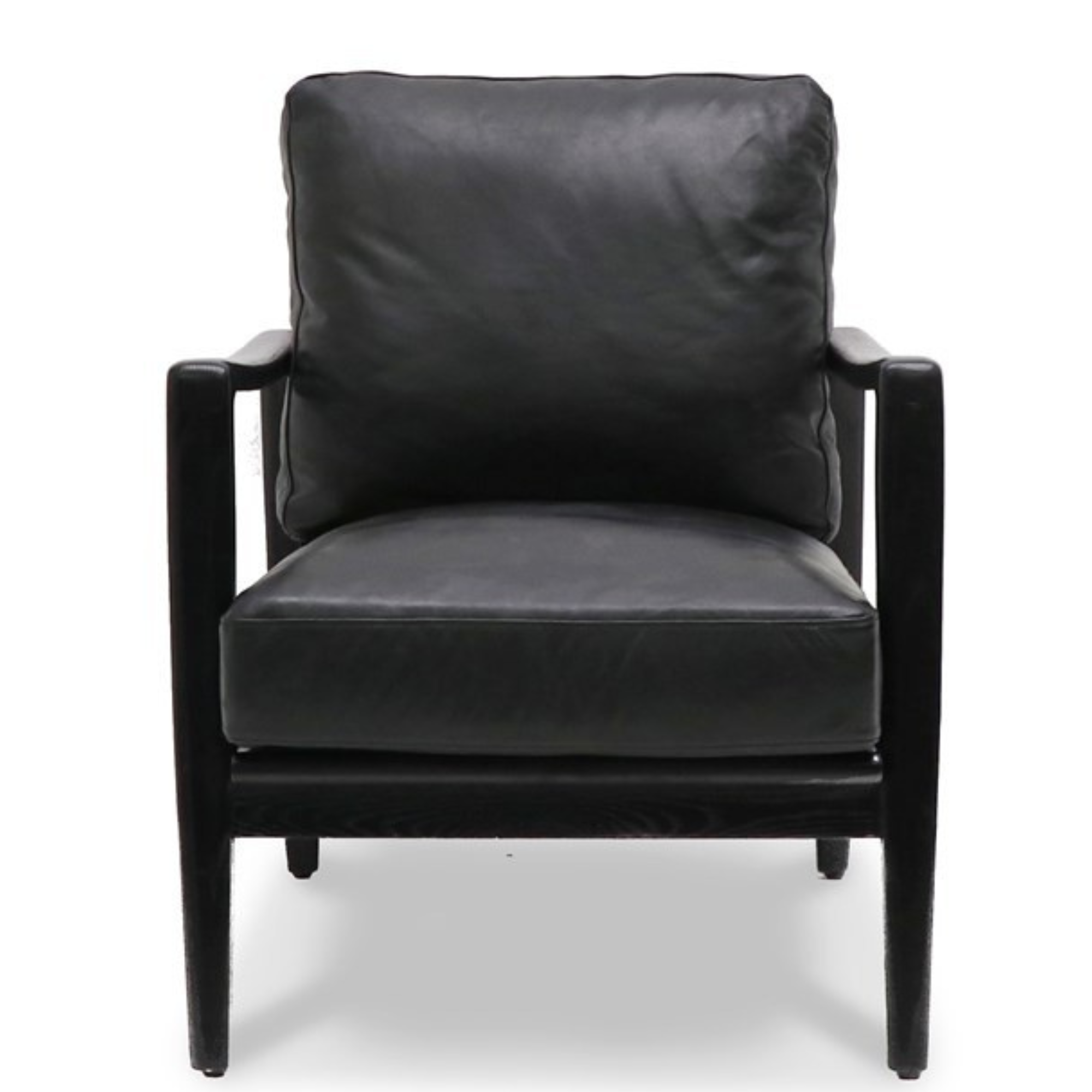 Reid Armchair - Ash & Leather | Black Frame