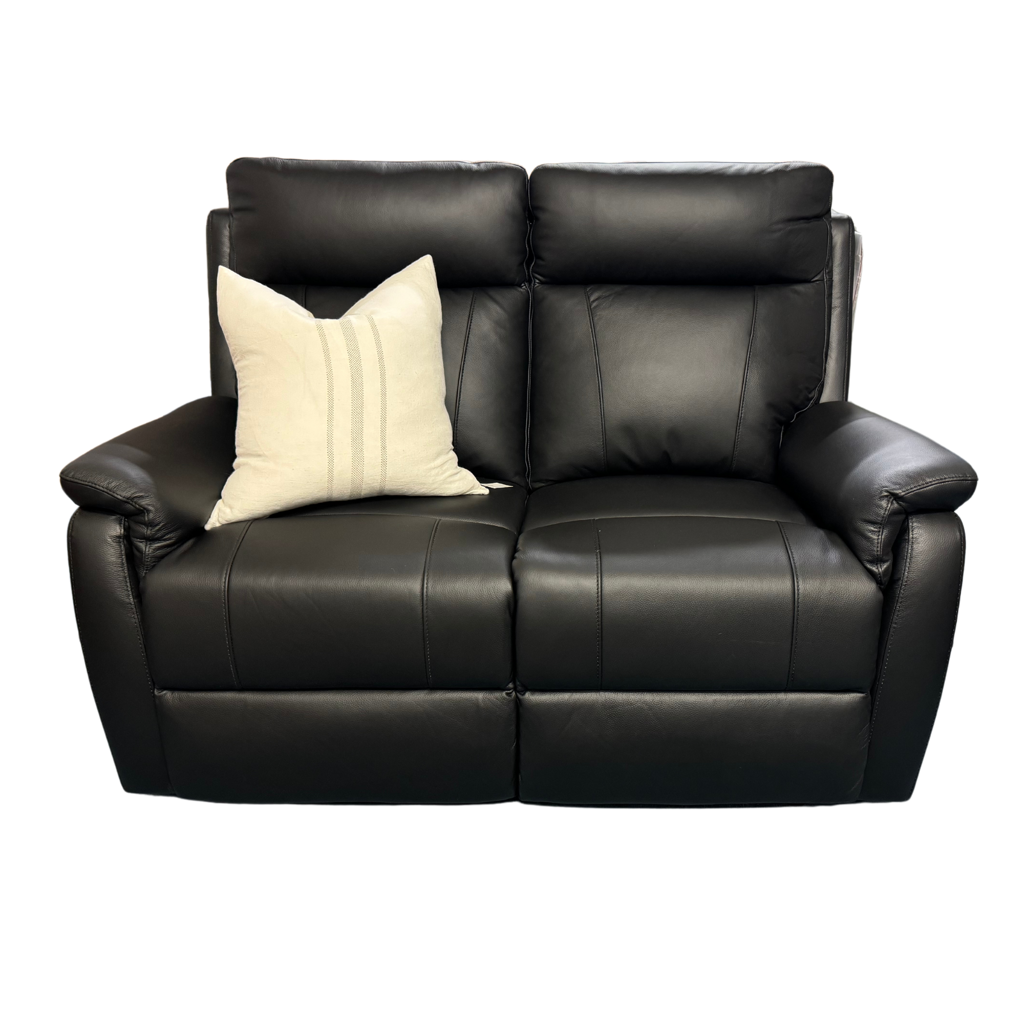 Roberto Reclining 2 Seater Sofa | Black Leather