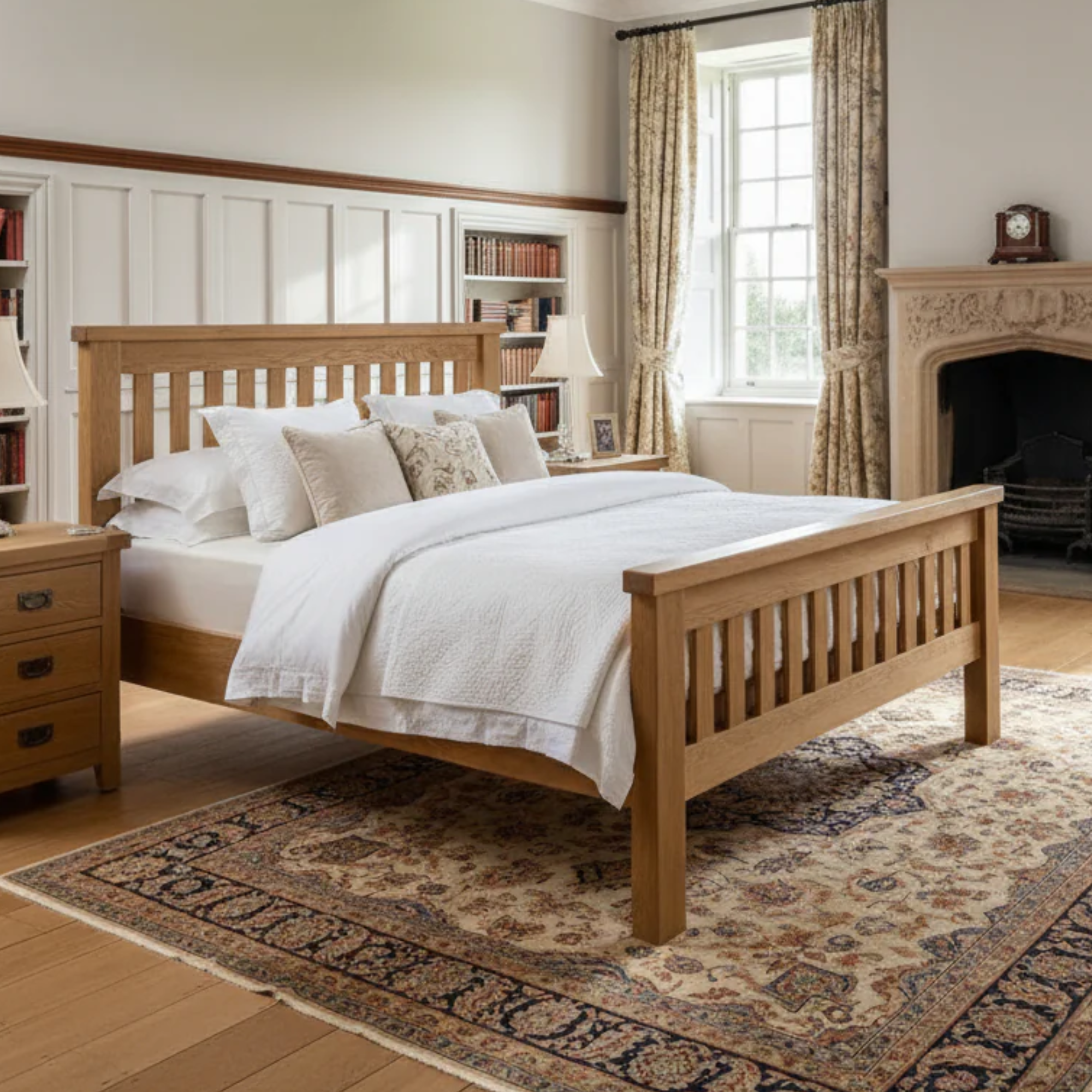 Salisbury Oak Slat  Bed | Queen