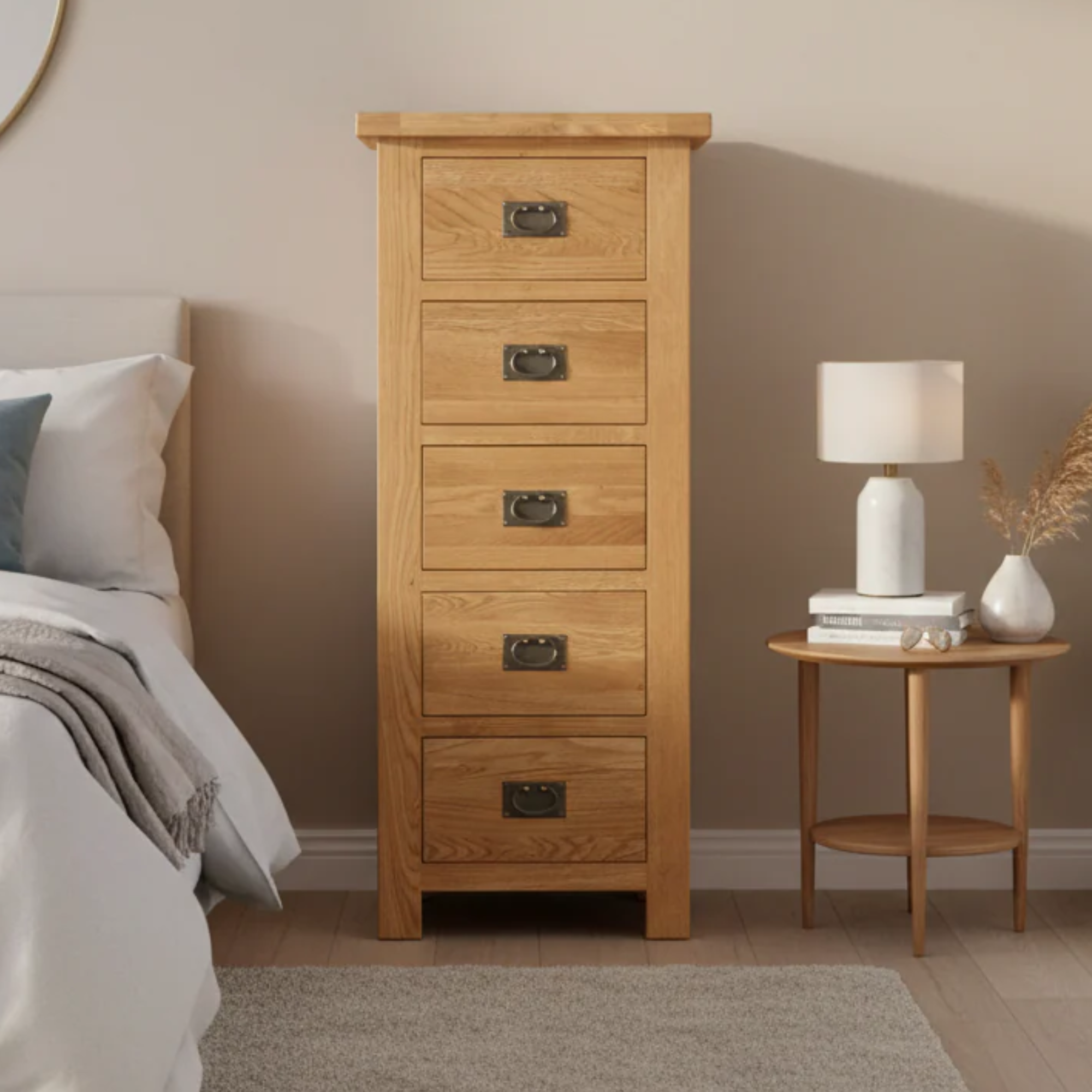 Salisbury Oak 5 Drawer Tower