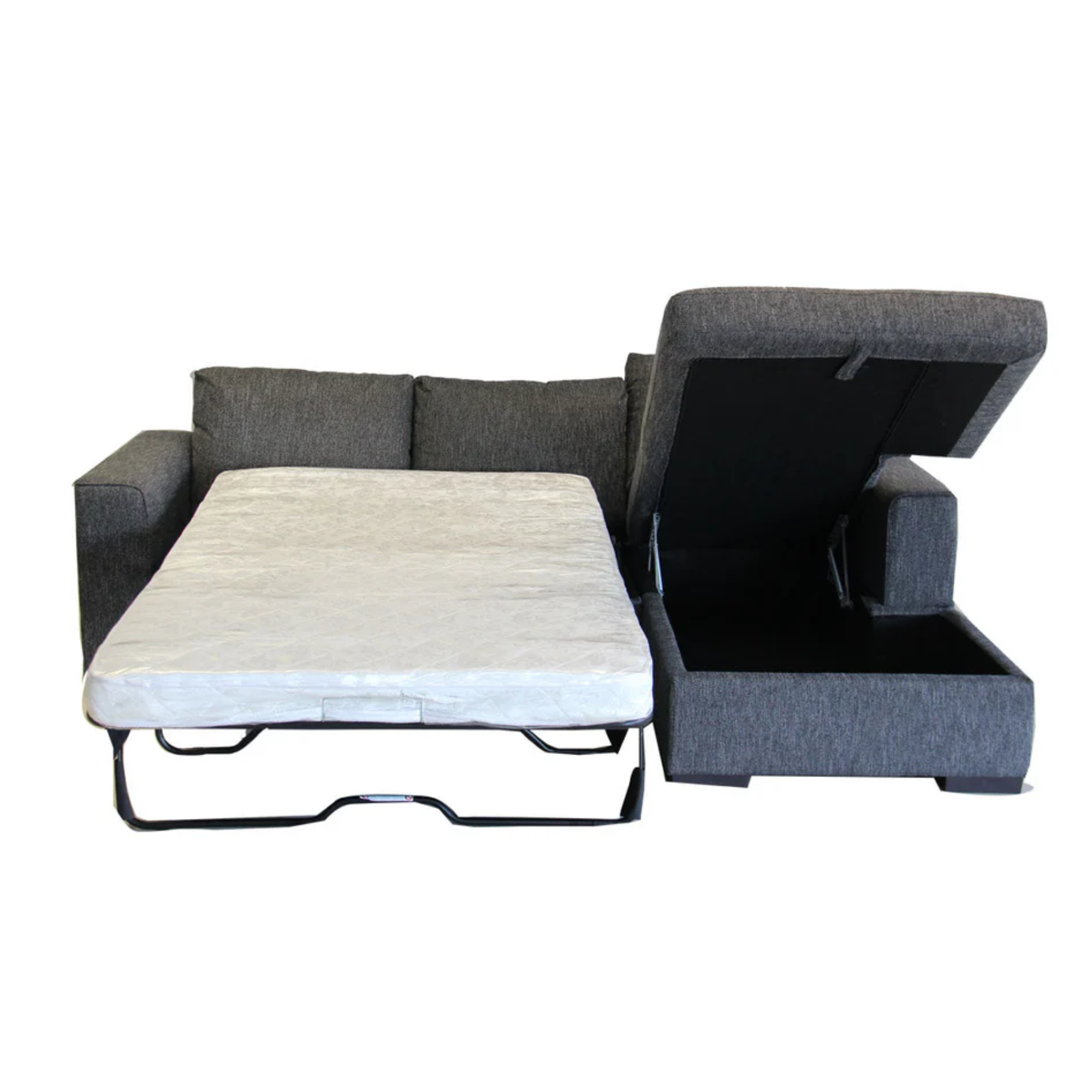 Sloan Chaise with Sofa Bed & Storage | Licorice