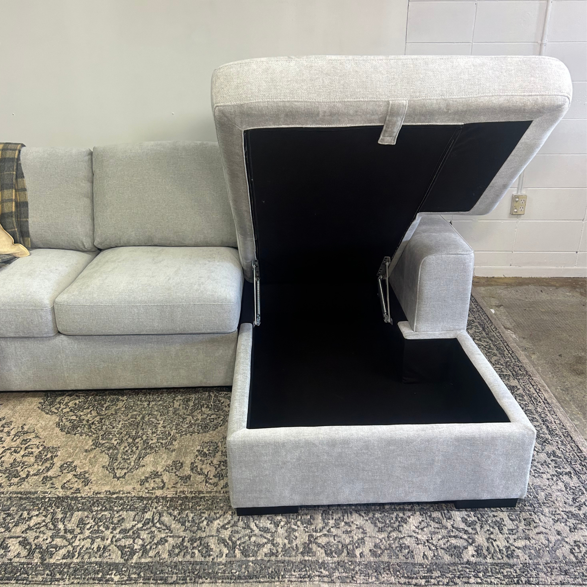 Sloan Chaise with Sofa Bed & Storage | Fifty Shades