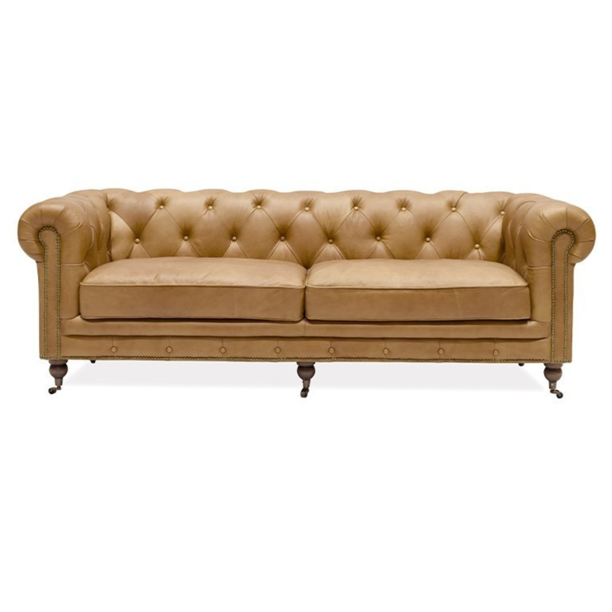 STANHOPE LEATHER 3 SEATER CHESTERFIELD