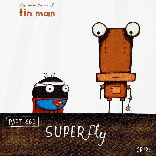 TIN MAN 'SUPER FLY' | BOX FRAME READY TO HANG | TONY CRIBB | NZ MADE