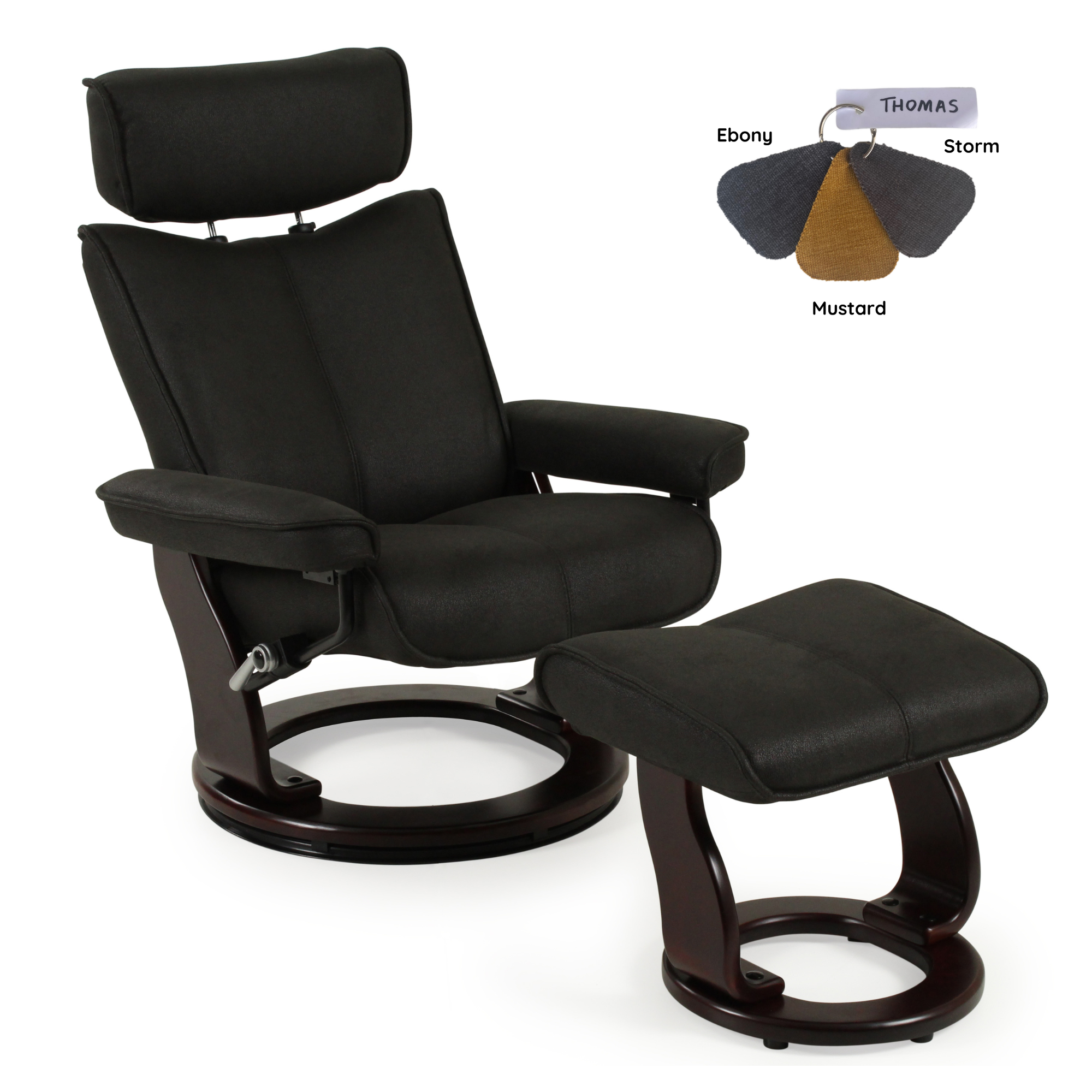 THOMAS RECLINER AND FOOTSTOOL - 3 COLOURS