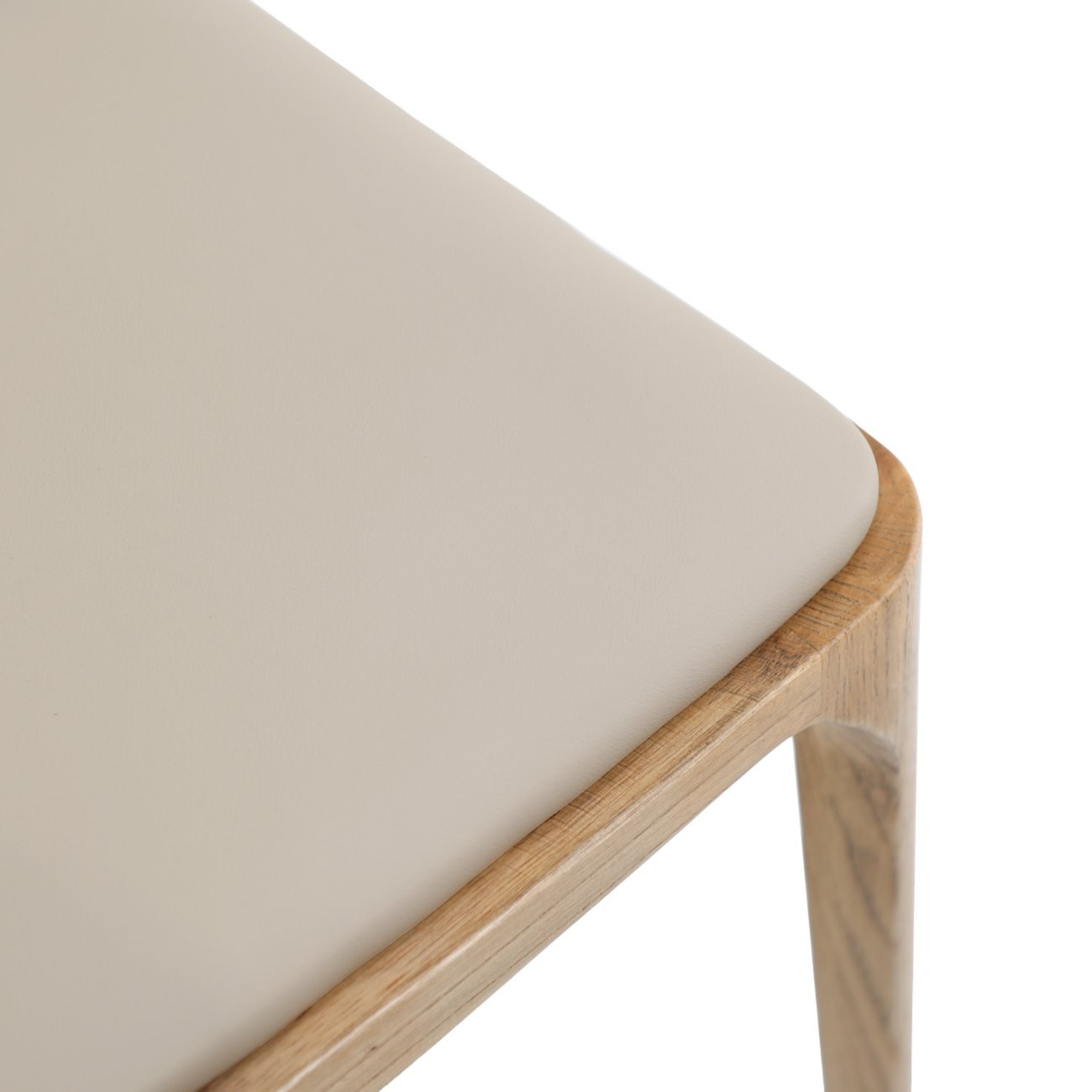 Vaasa Stackable Dining Chair | Beige Leather Seat