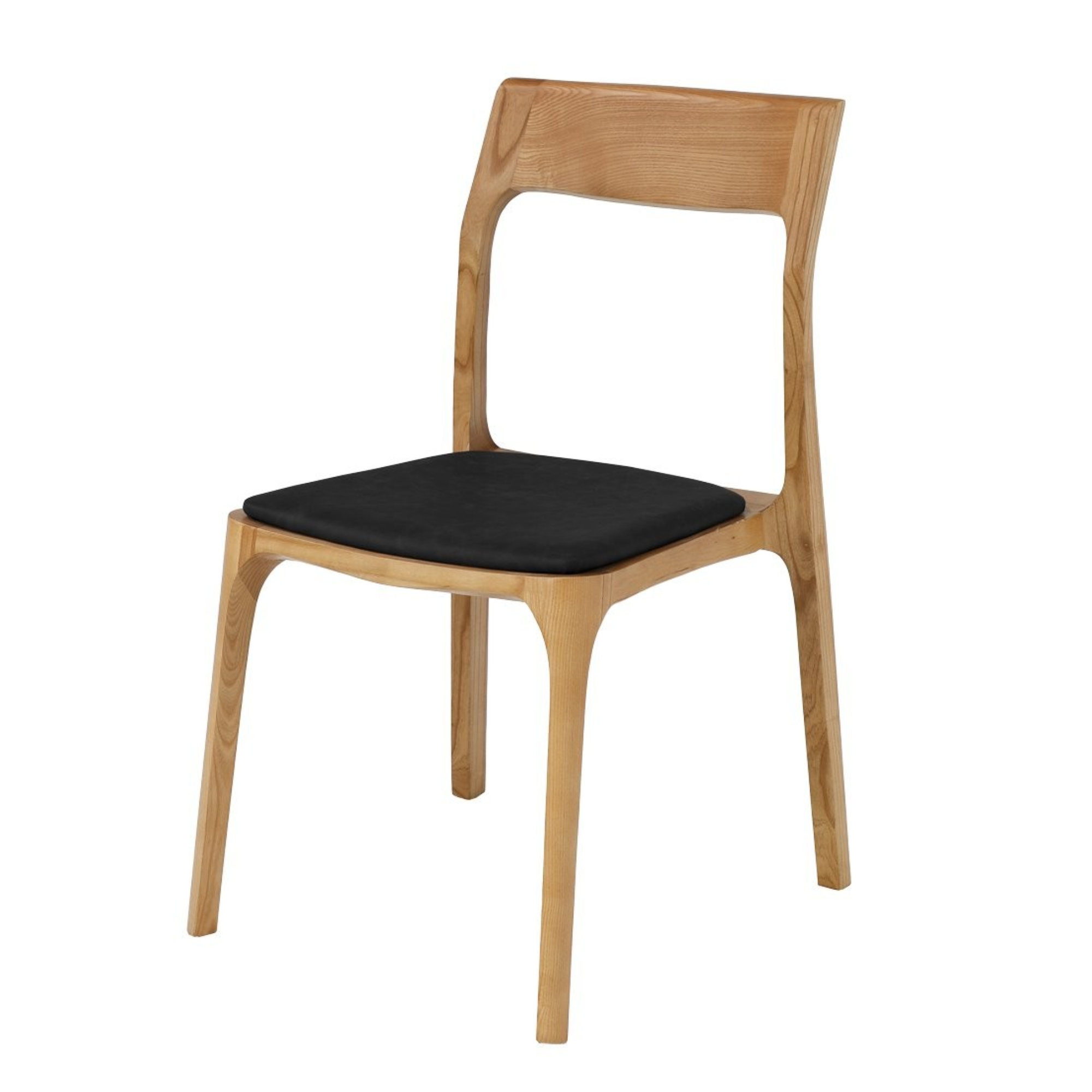 VAASA STACKABLE DINING CHAIR | BLACK LEATHER