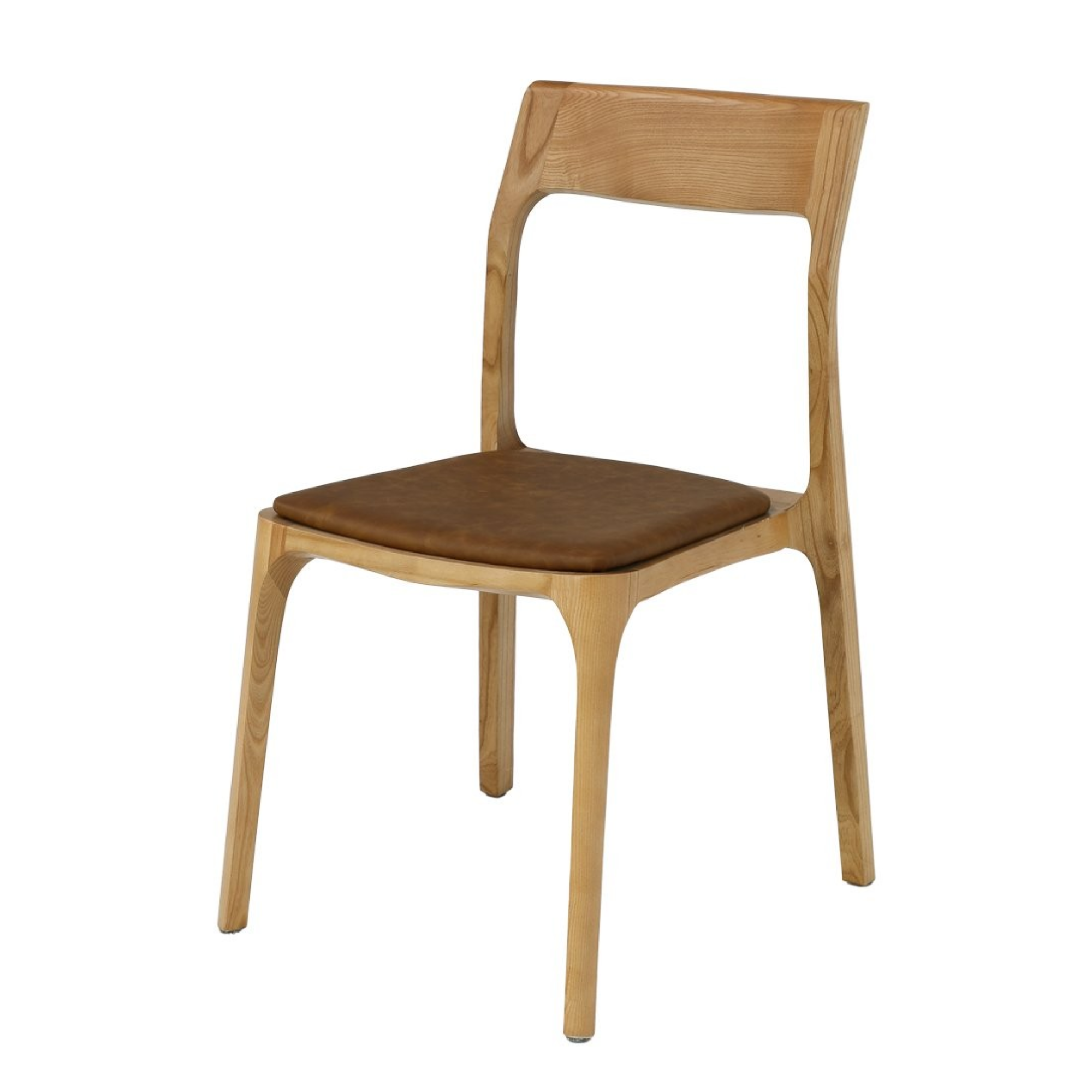 VAASA STACKABLE DINING CHAIR | TAN LEATHER