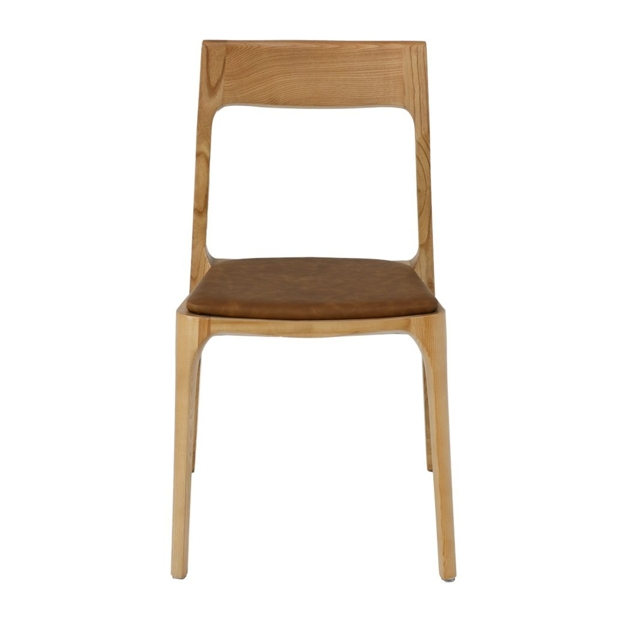 VAASA STACKABLE DINING CHAIR | TAN LEATHER