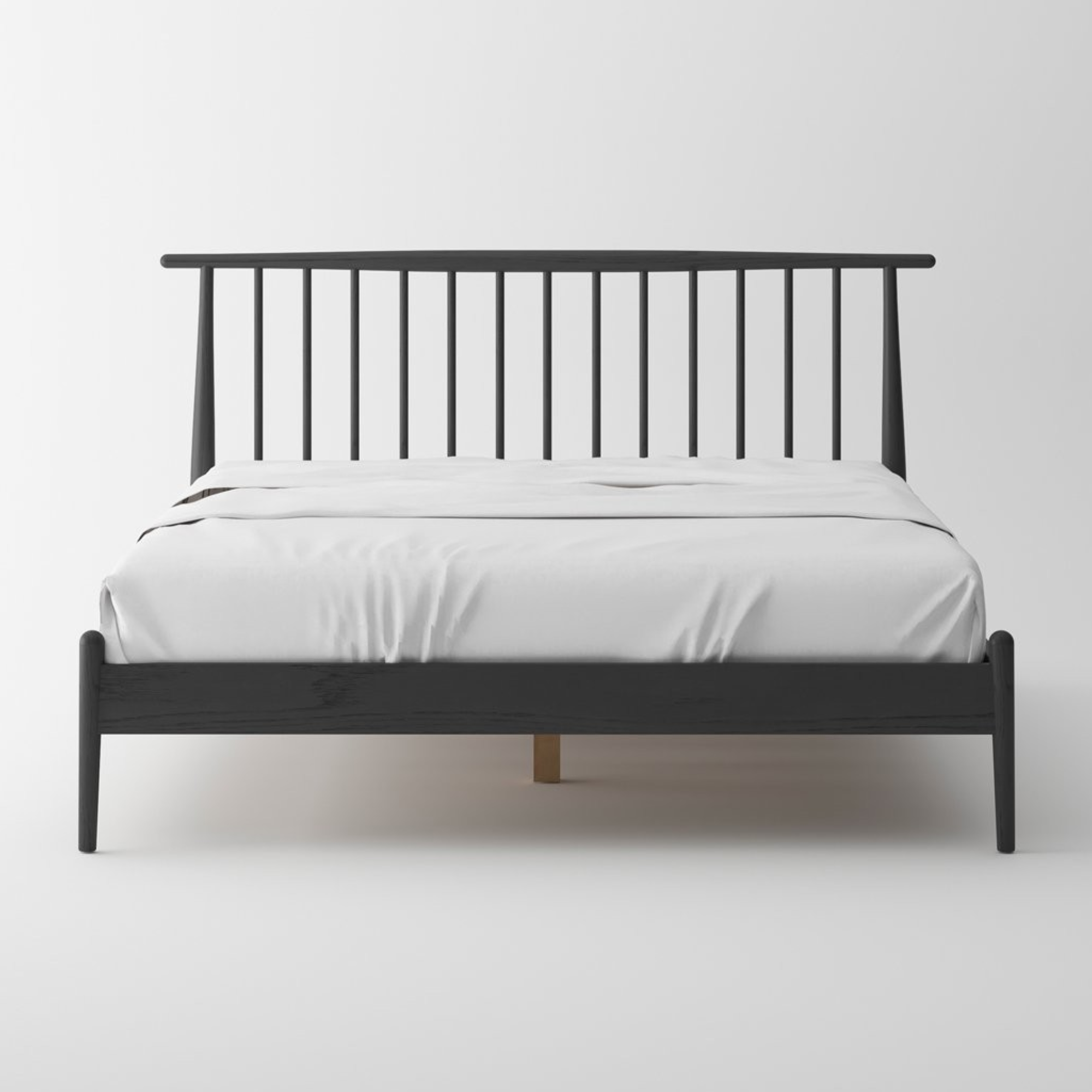 VOSS QUEEN SOLID OAK BED FRAME | BLACK
