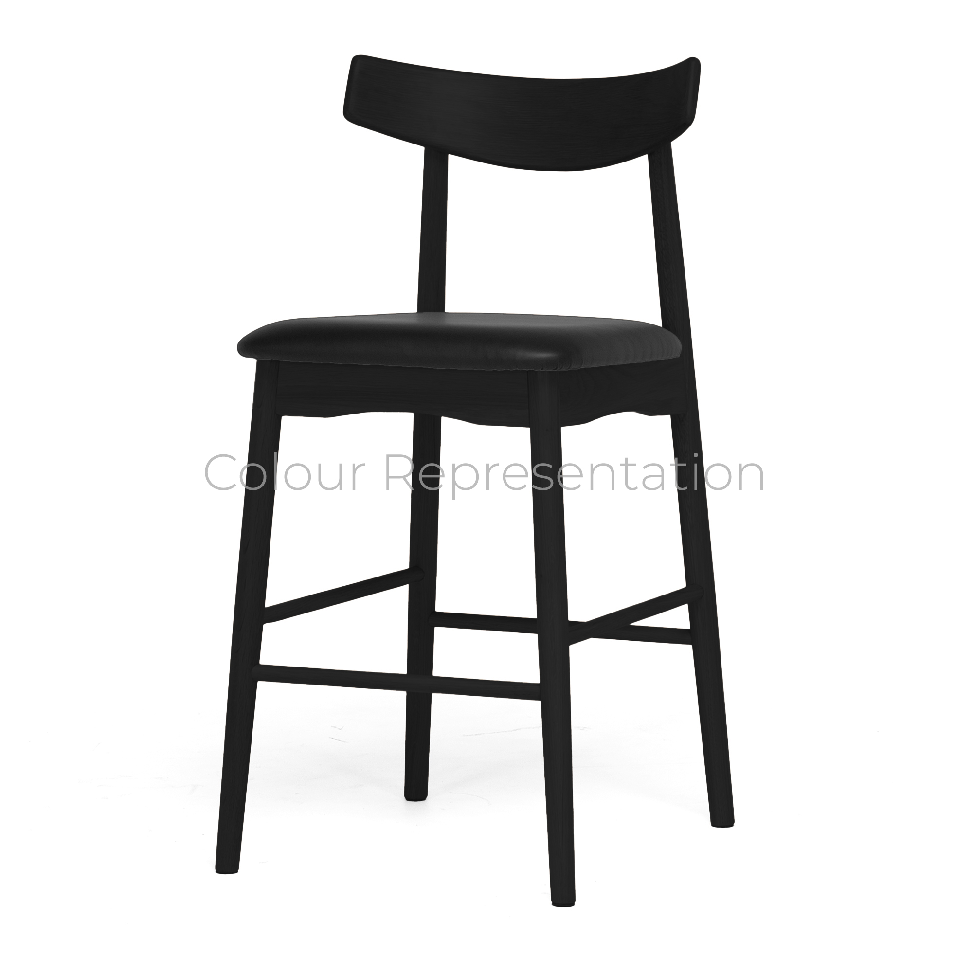 Wagner Barstool | Solid Black Oak