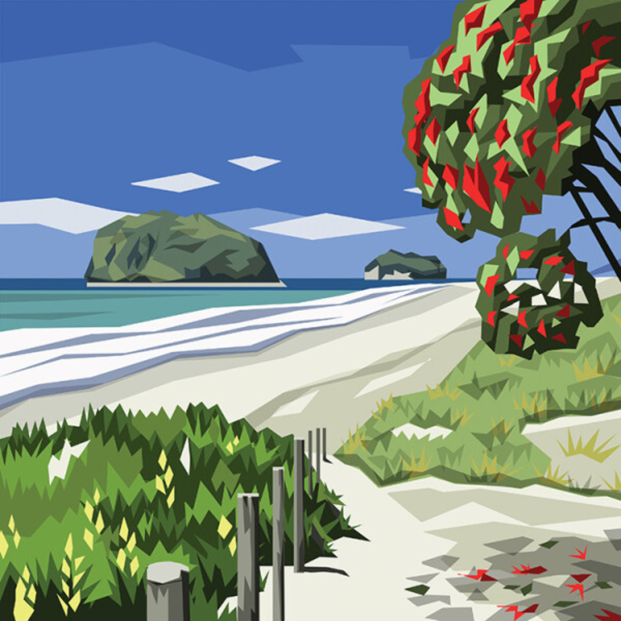 WHANGAMATA | CANVAS STRETCHED READY TO HANG | IRA MITCHELL  | NZ MADE