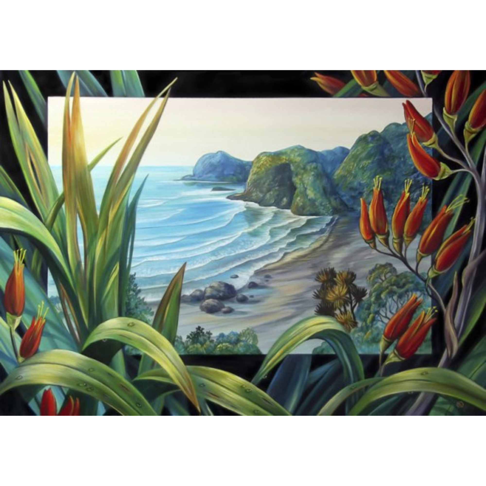 WHITE'S BEACH - FLAX VIEW | CANVAS READY TO HANG | IRINA VELMAN | NZ MADE