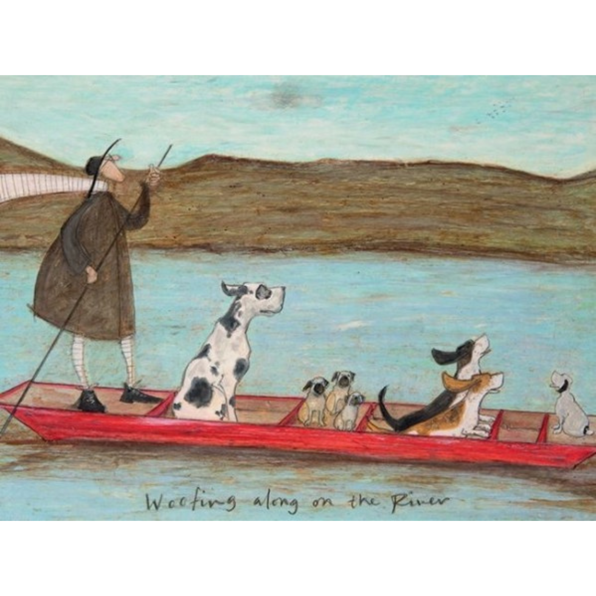 WOOFING ALONG THE RIVER | BOX FRAME READY TO HANG | SAM TOFT | NZ MADE