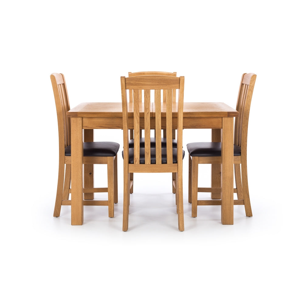 TUDOR OAK DINING CHAIR WITH PADDED PU SEAT