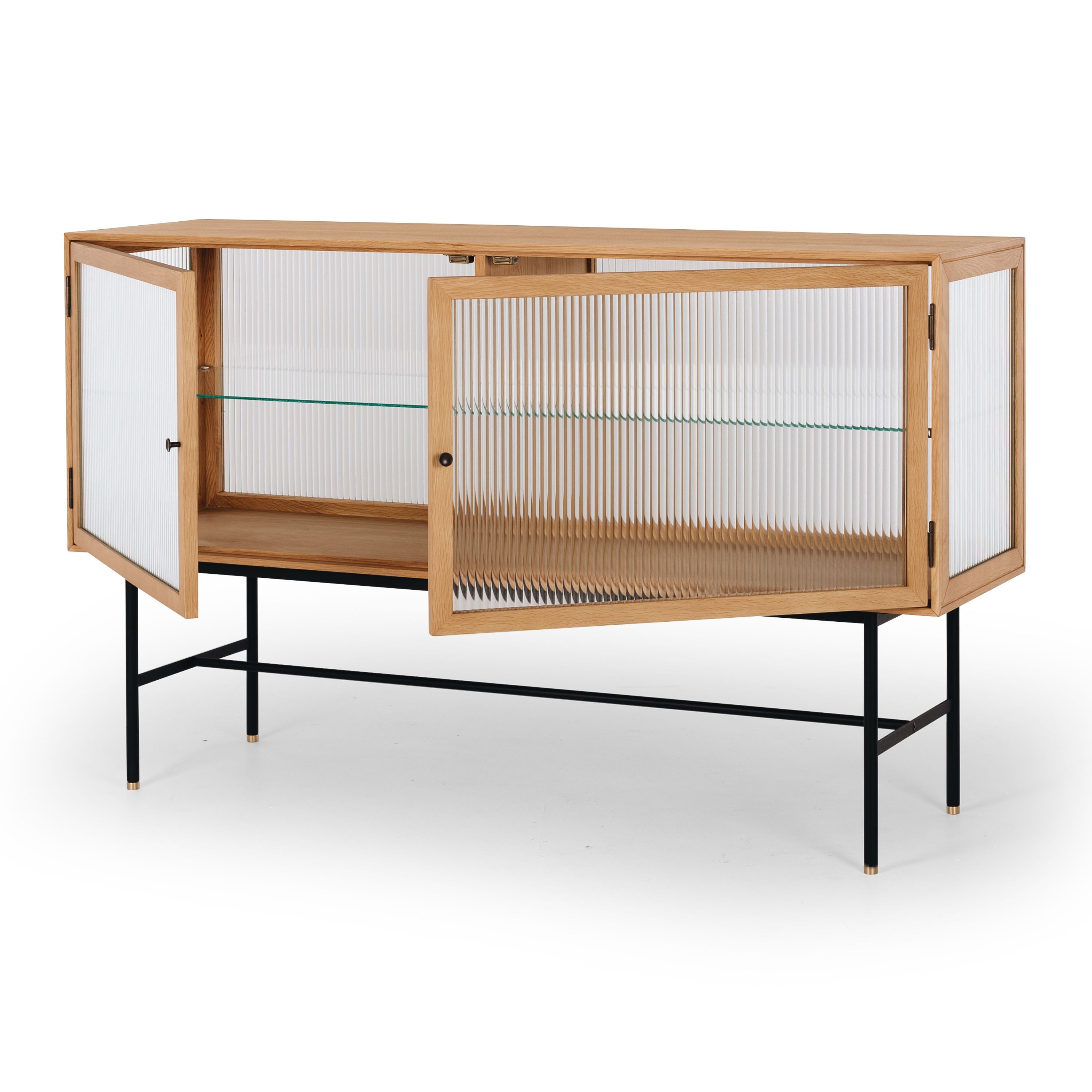 KOBE SIDEBOARD FLUTED GLASS | NATURAL OAK