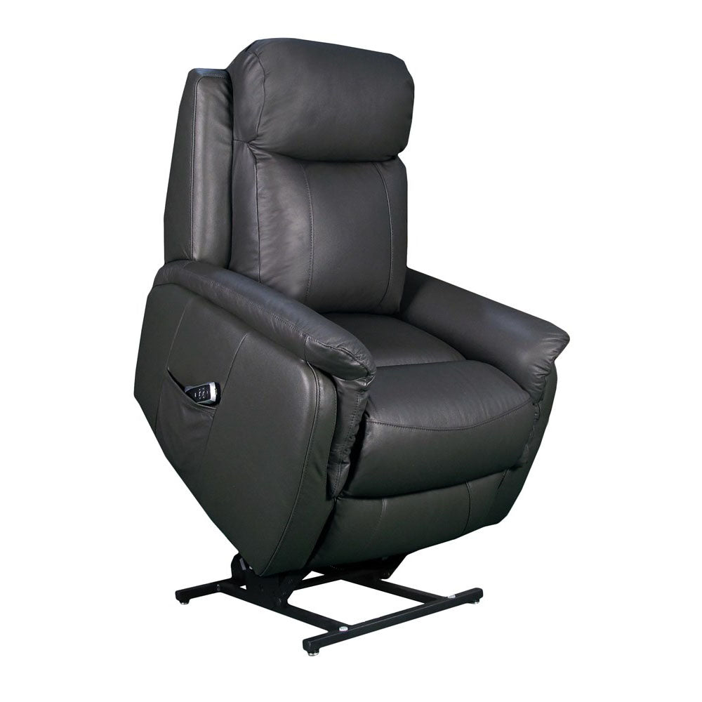 ASCOT DUAL MOTOR LIFT CHAIR | DARK GREY LEATHER