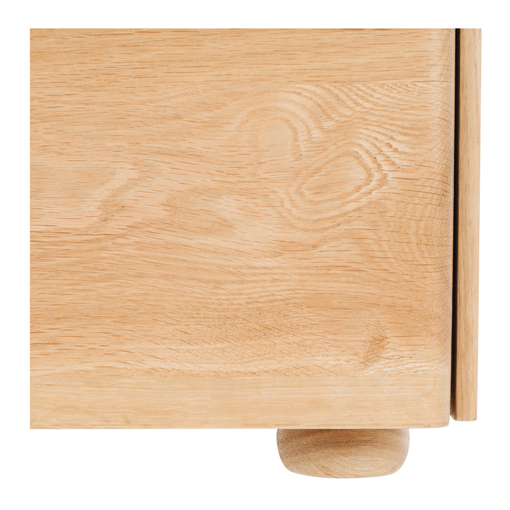 CUBE OAK BEDSIDE CABINET (MARBLE TOP)