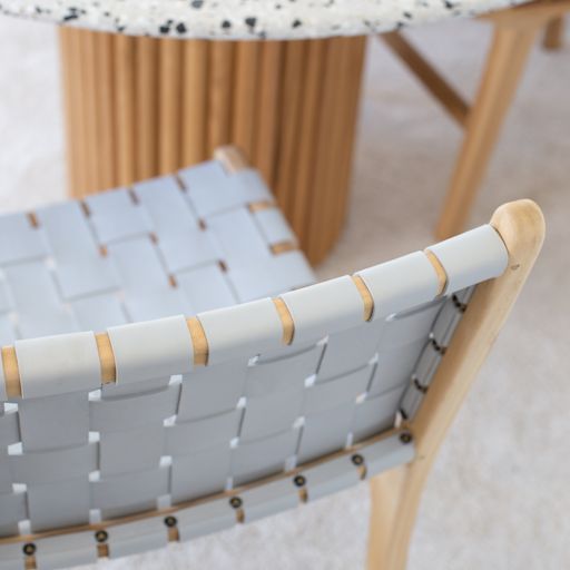 INDO LEATHER WOVEN DINING CHAIR